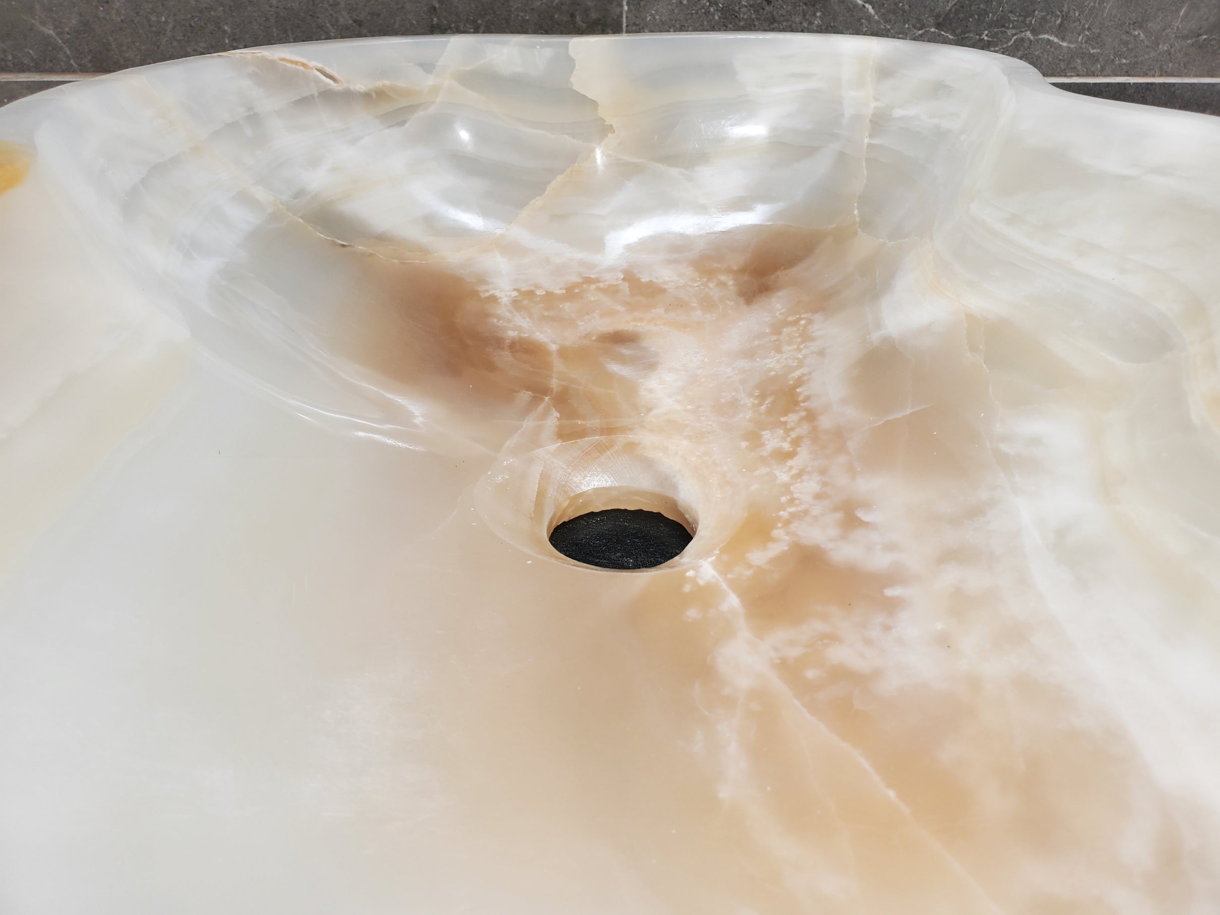 S32_15 Onyx Stone Vessel Bathroom Sink- 19 x 13.5 inch