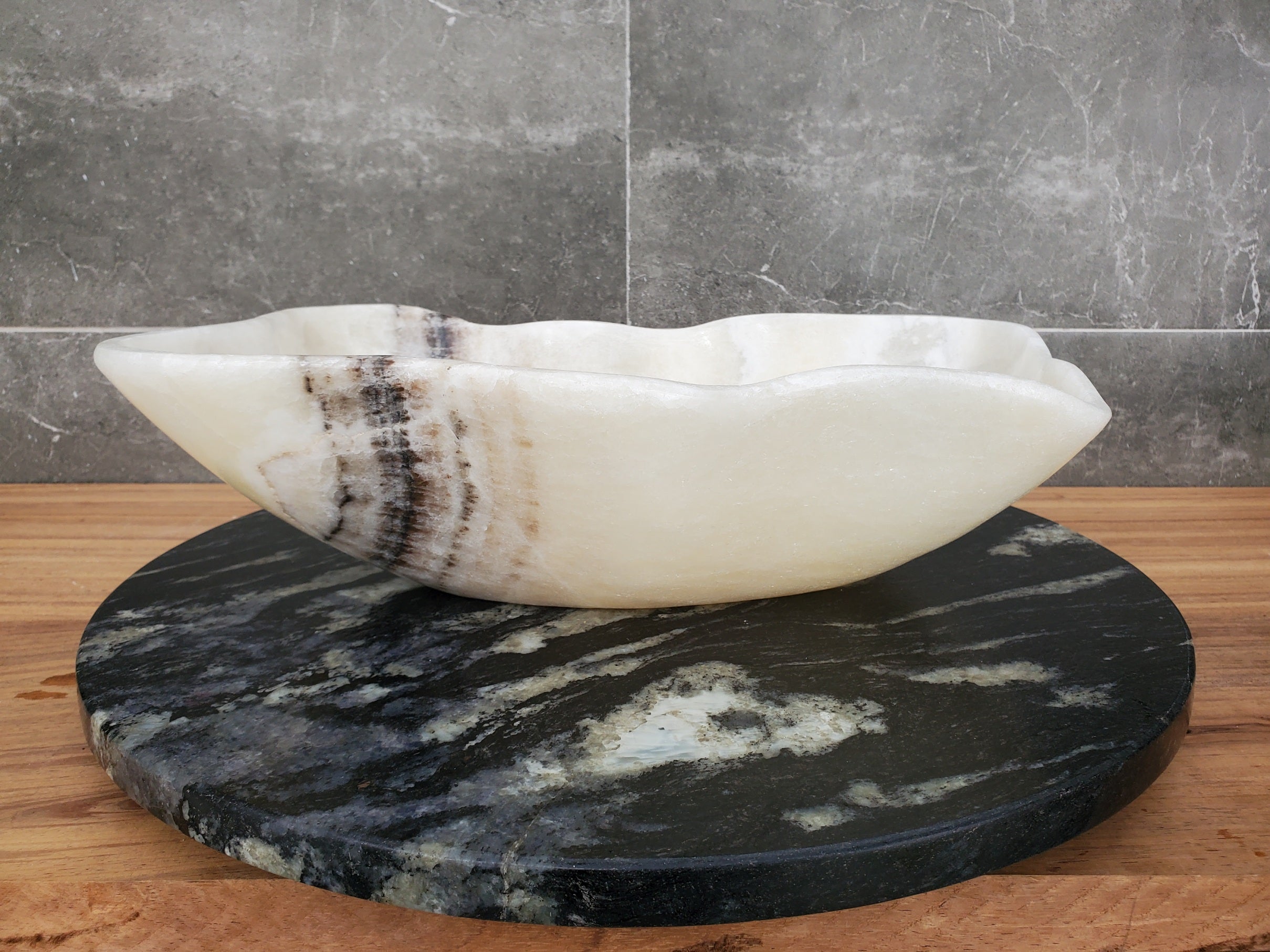 S32_05 Onyx Stone Vessel Bathroom Sink - 16.5 x 11 inch