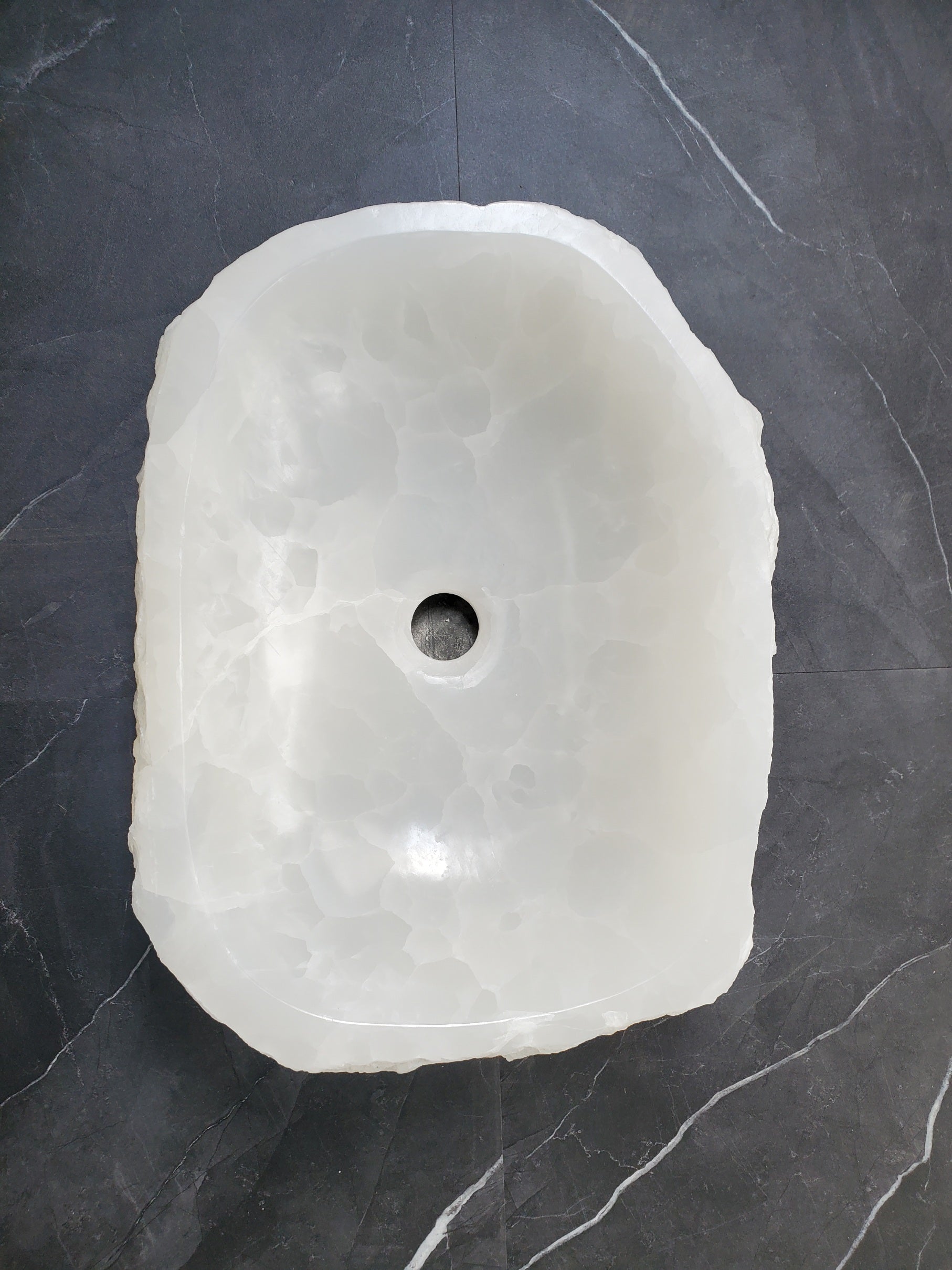 Onyx Stone Bathroom Sink, 17 x 12.5 inch White Onyx Handmade