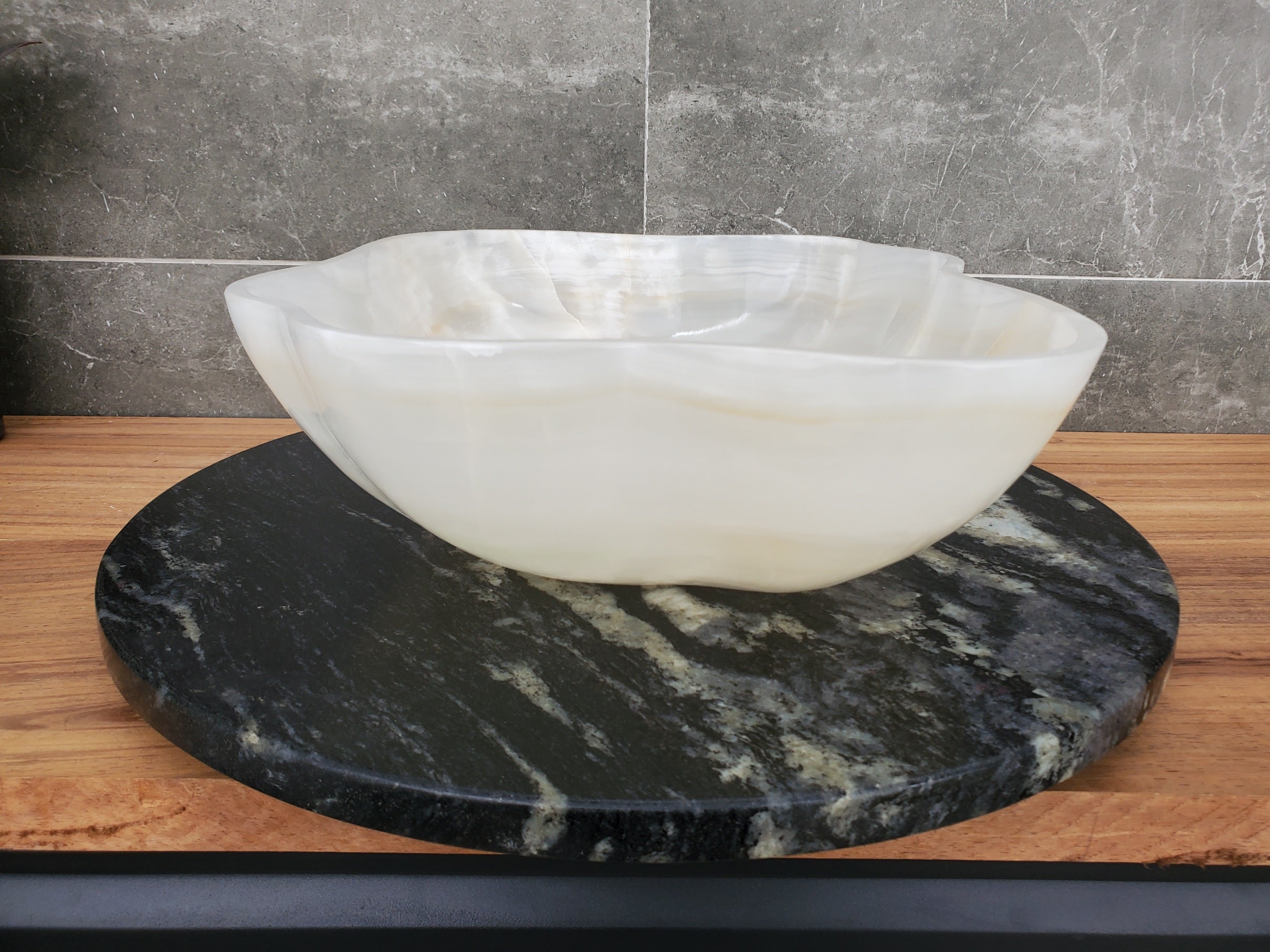 S32_08 Onyx Stone Vessel Bathroom Sink