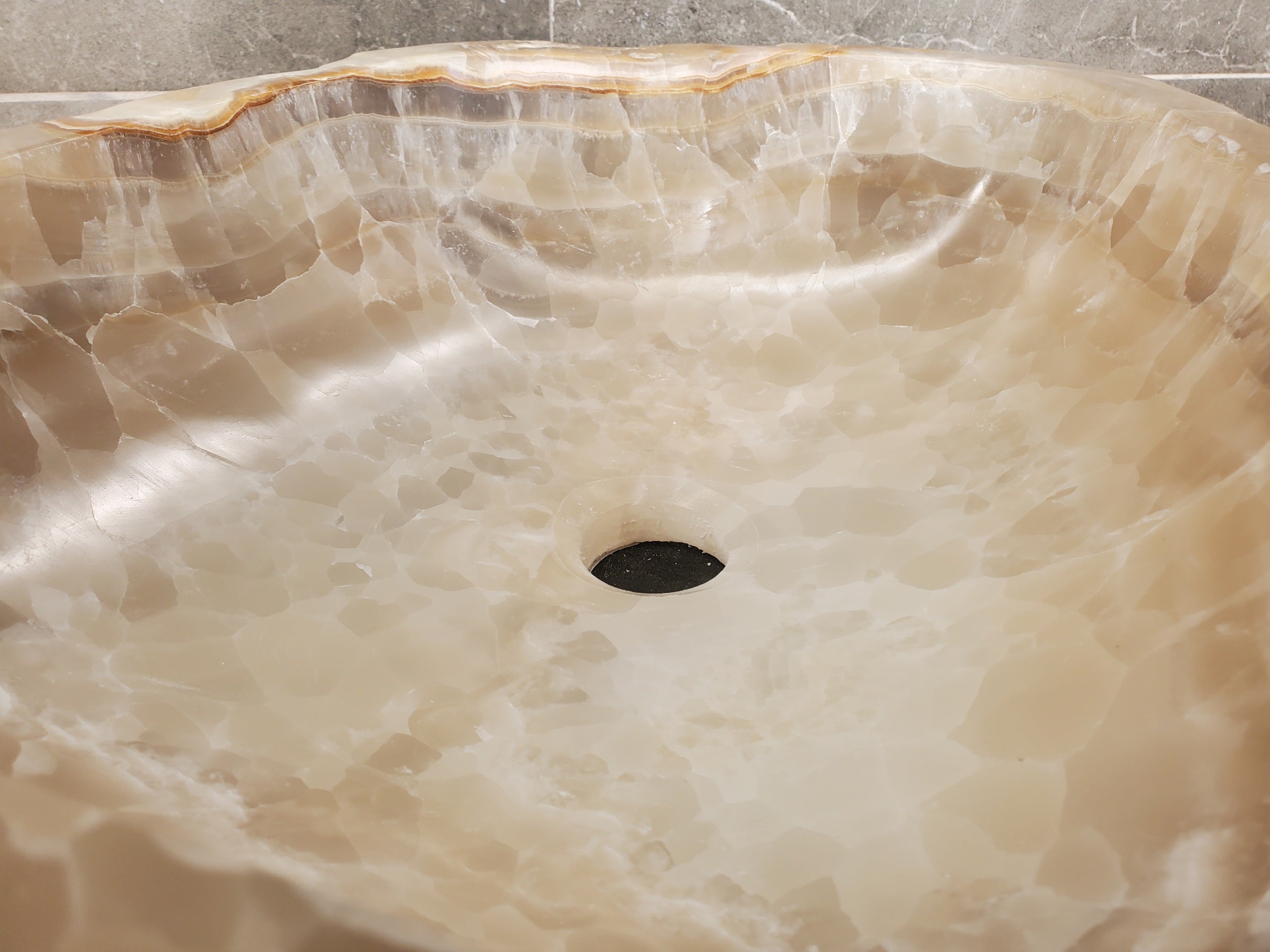 S33_15 Onyx Stone Vessel Sink - 17 x 14 inch