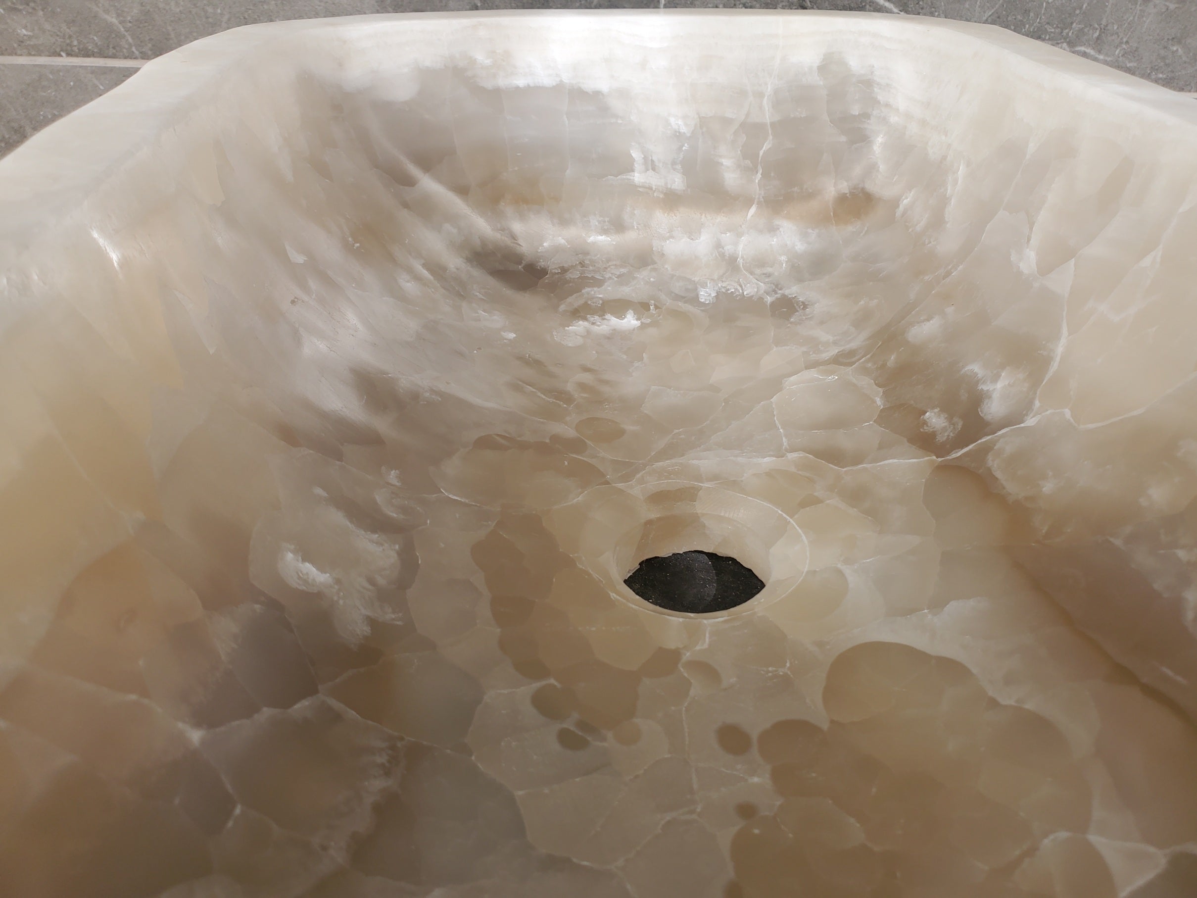 S33_14 Onyx Stone Vessel Sink - 19 x 12.5 inch