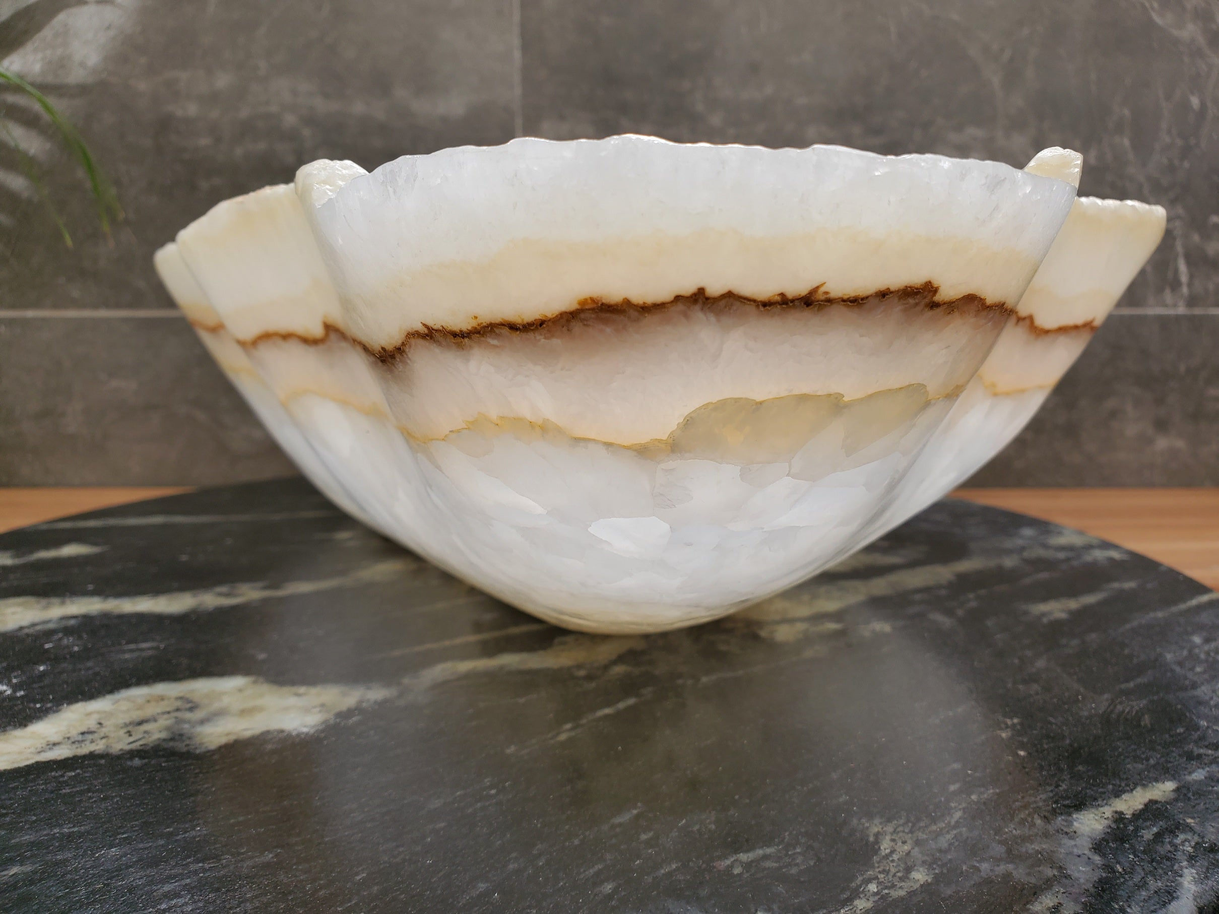 S31_39 Onyx Stone Vessel Bathroom Sink - 22 x 13.5 inch