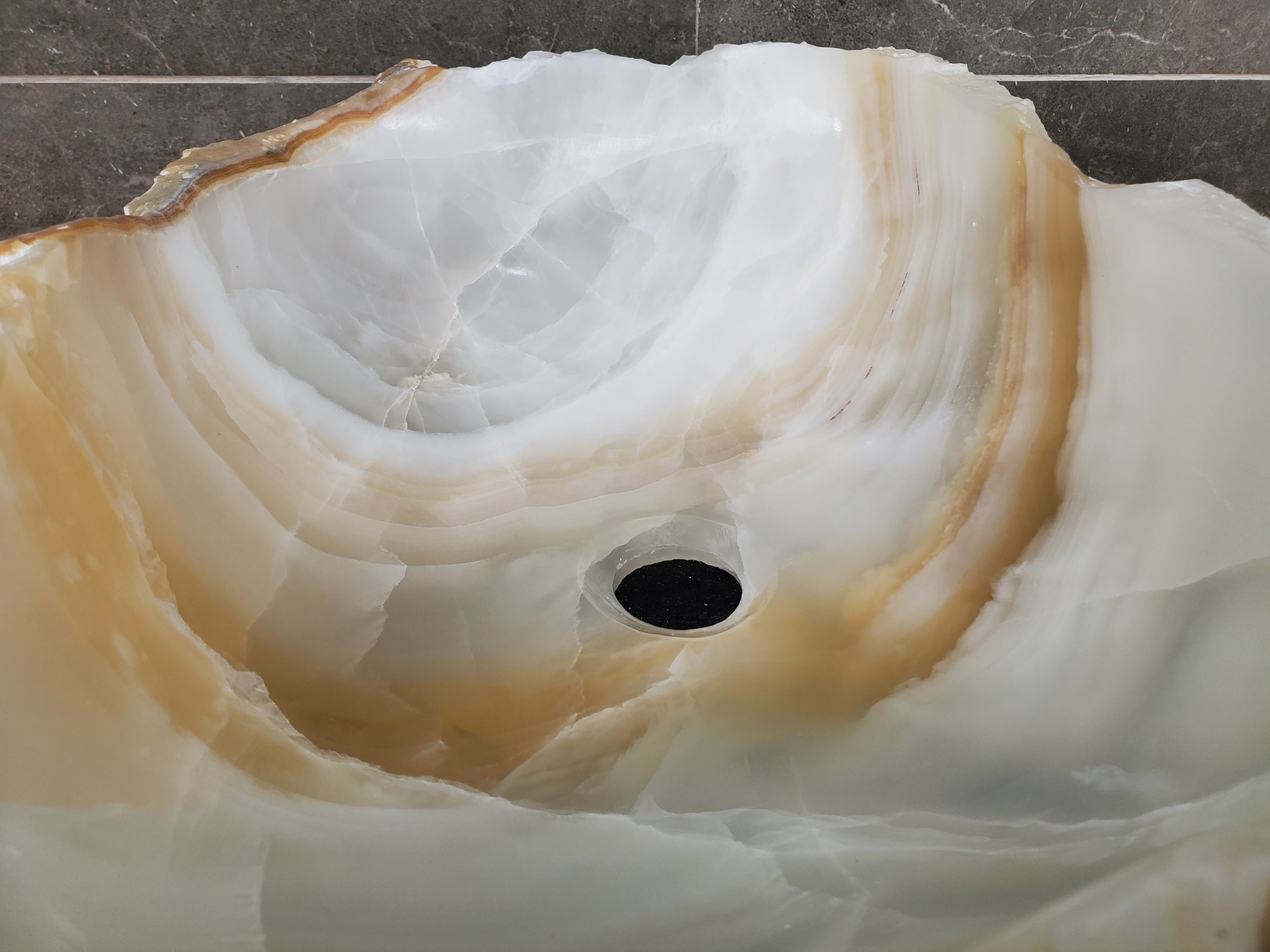 S31_49 Onyx Stone Vessel Bathroom Sink