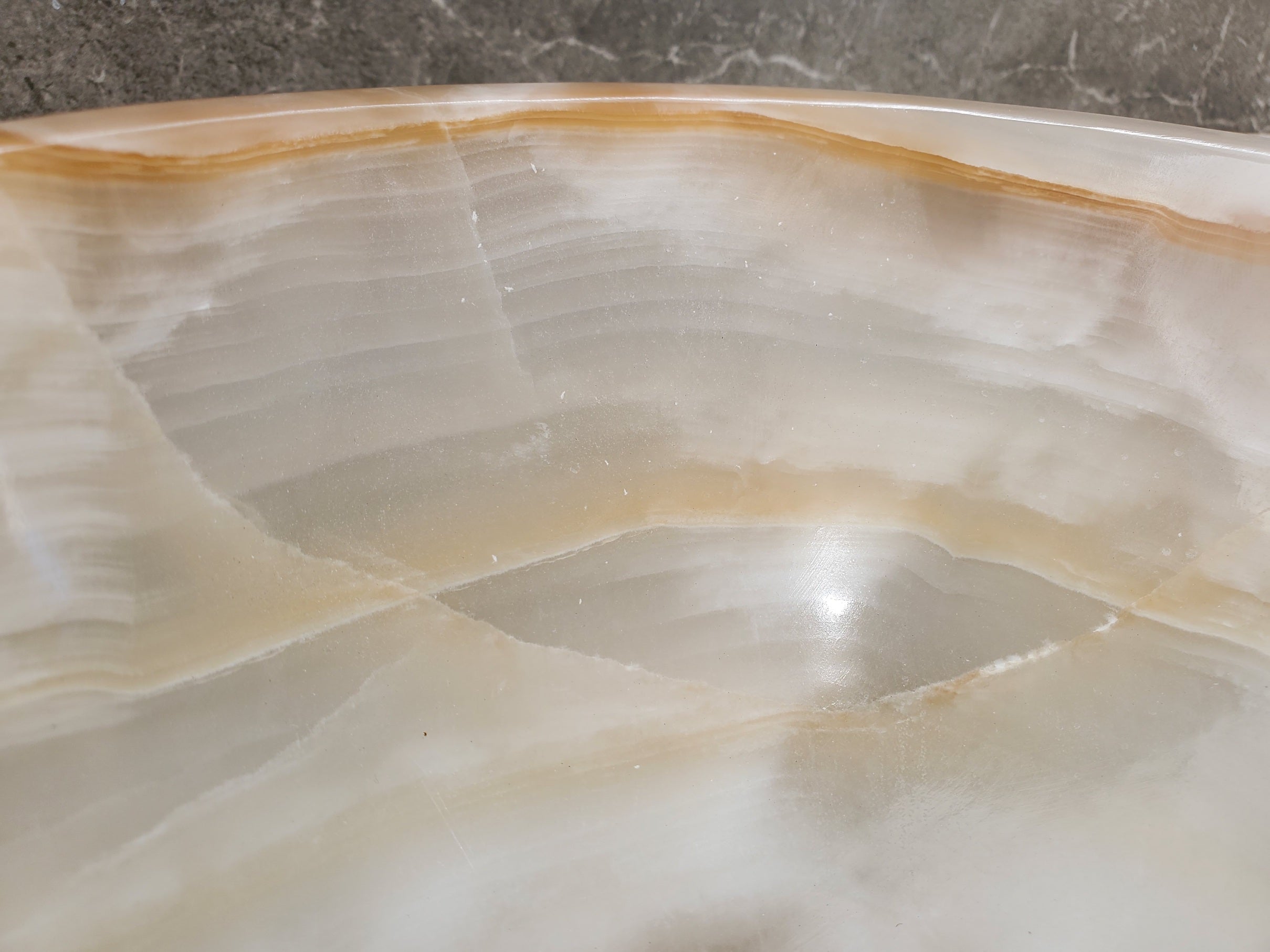 S32_15 Onyx Stone Vessel Bathroom Sink- 19 x 13.5 inch