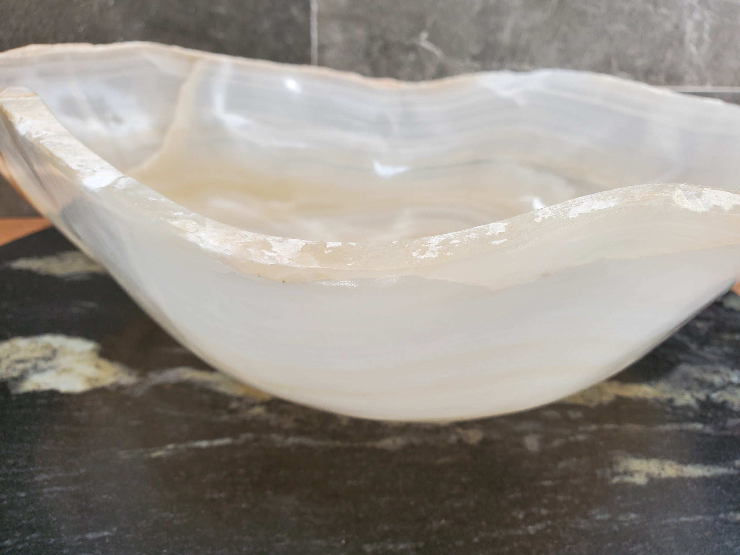 S32_21 Onyx Stone Vessel Bathroom Sink - 16 x 13 inch
