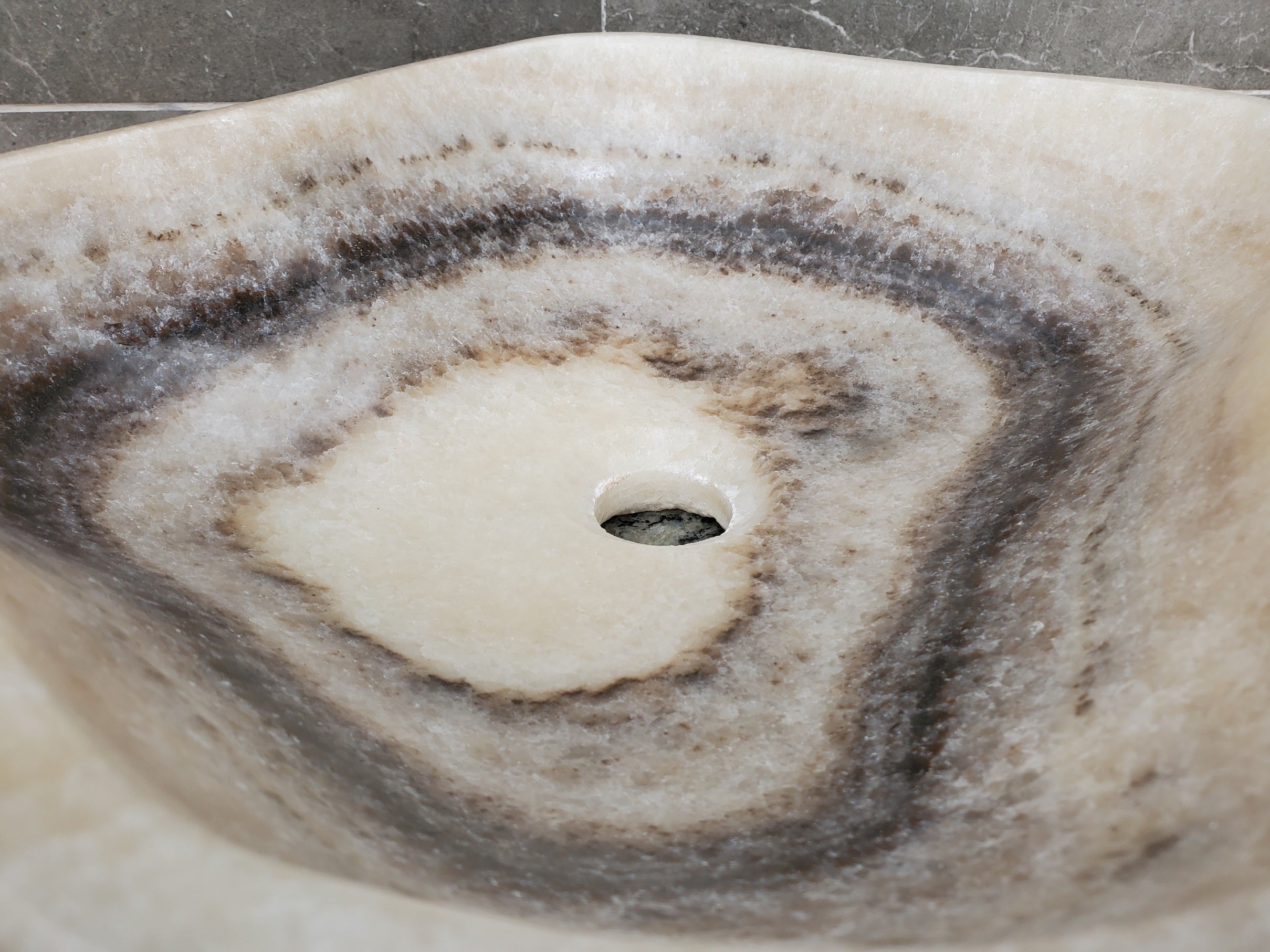 S32_12 Onyx Stone Vessel Bathroom Sink