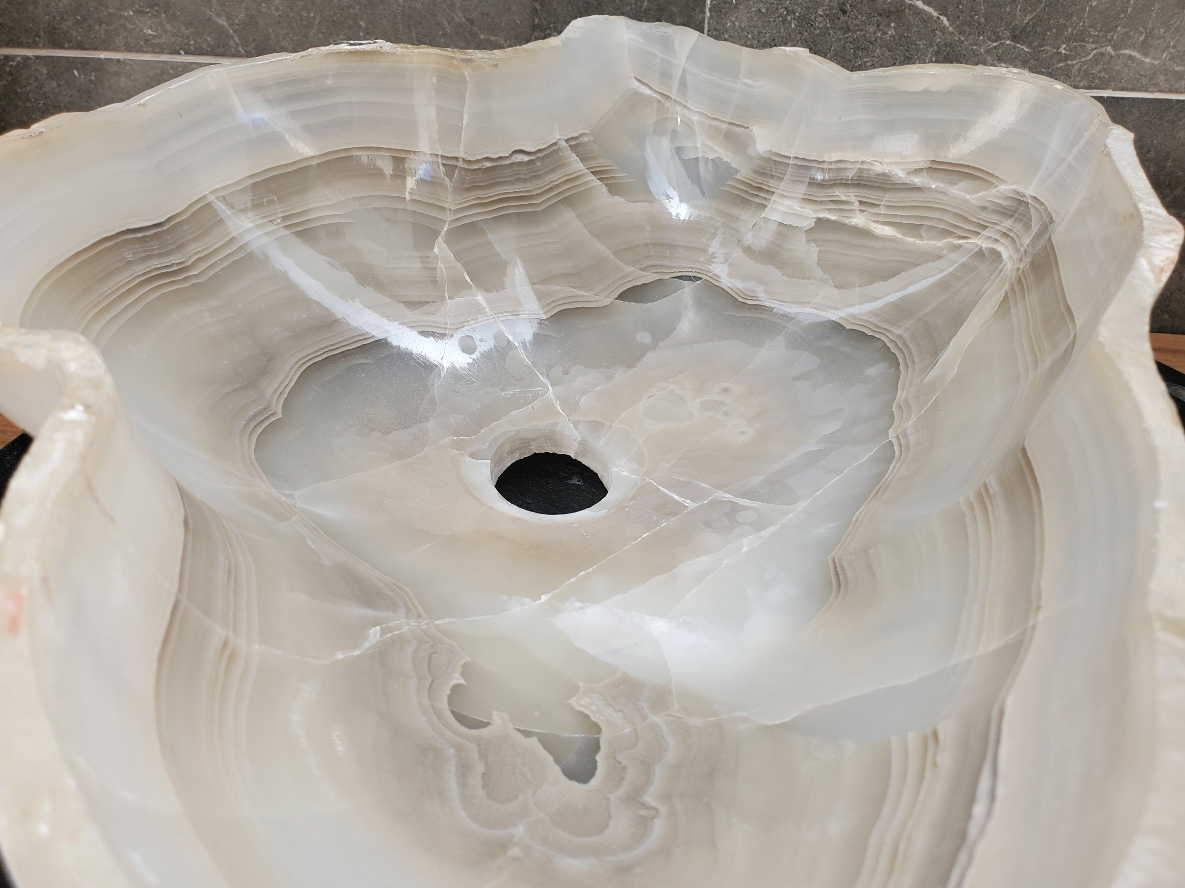 S32_16 Onyx Stone Vessel Bathroom Sink