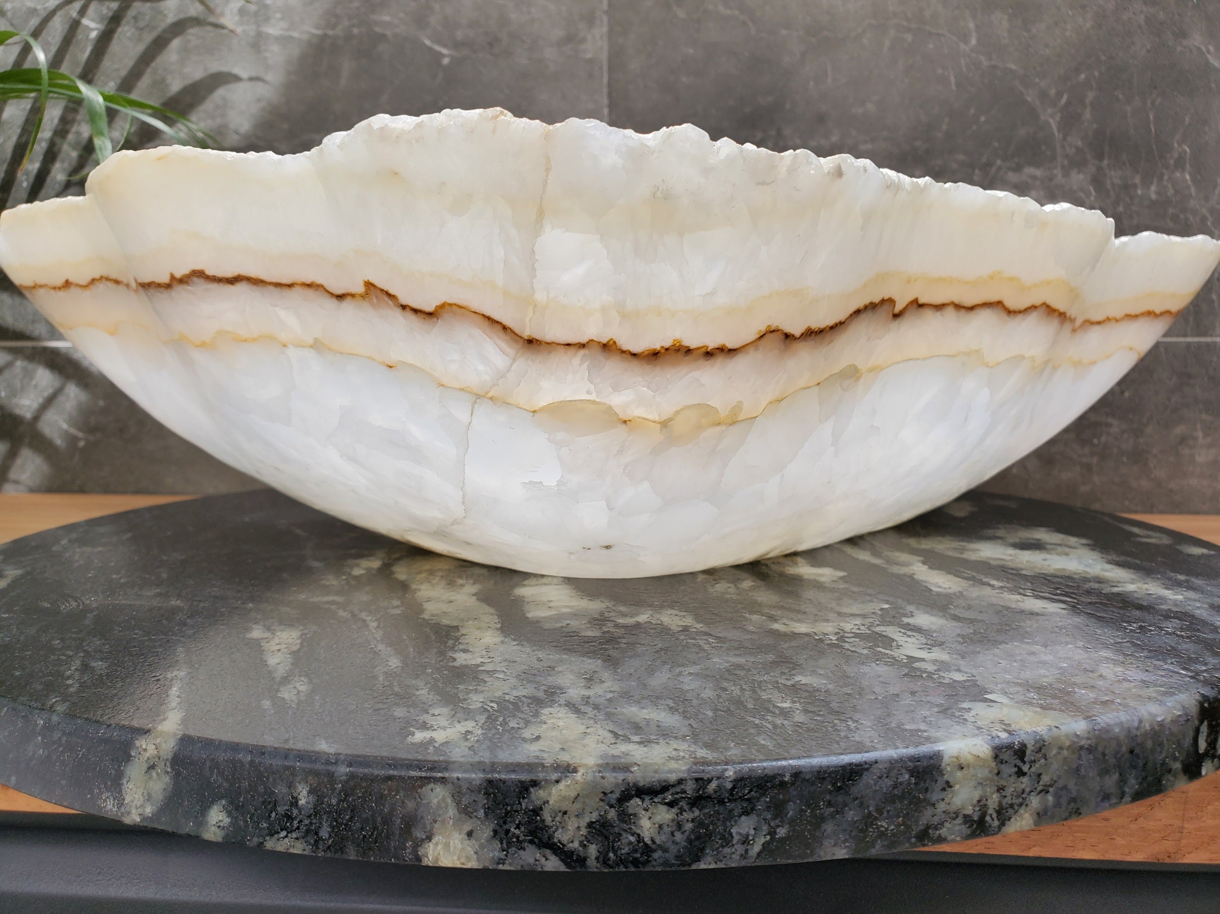 S31_39 Onyx Stone Vessel Bathroom Sink - 22 x 13.5 inch