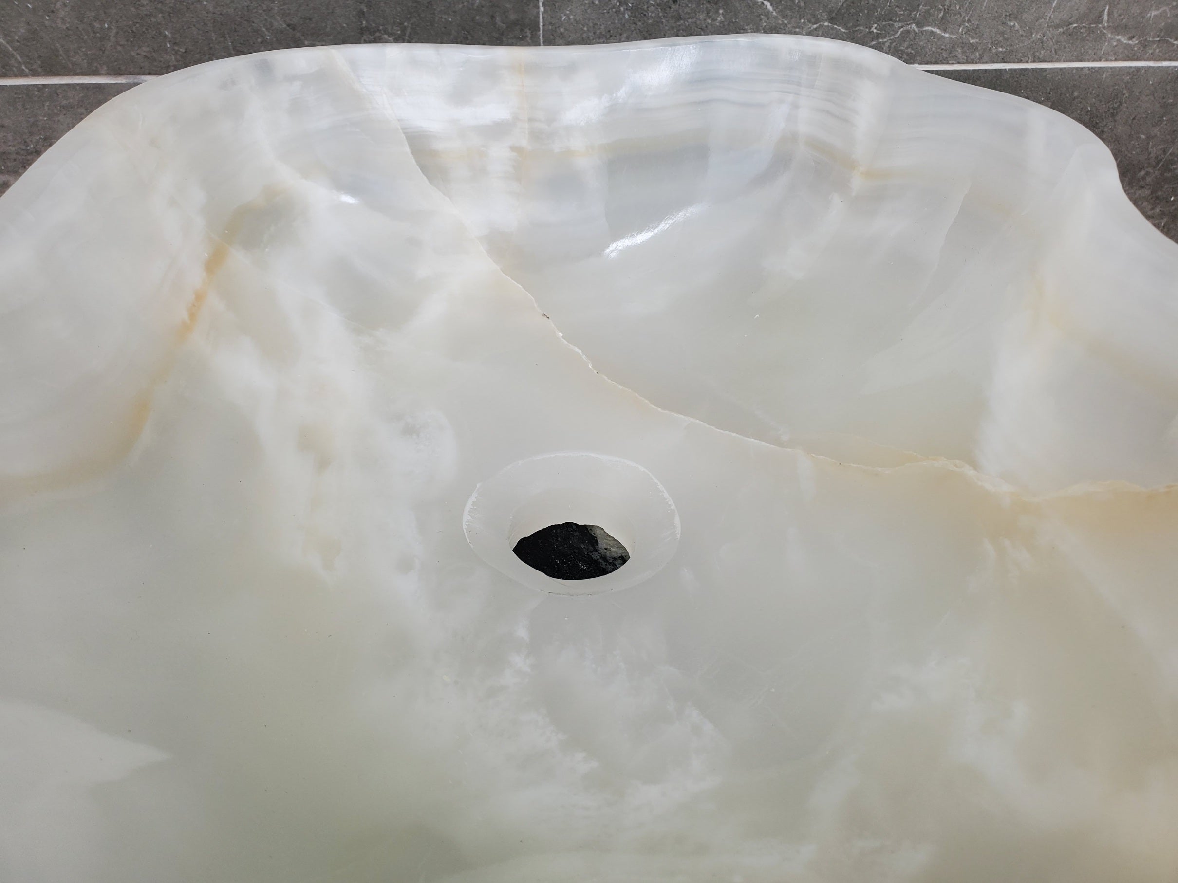 S32_08 Onyx Stone Vessel Bathroom Sink