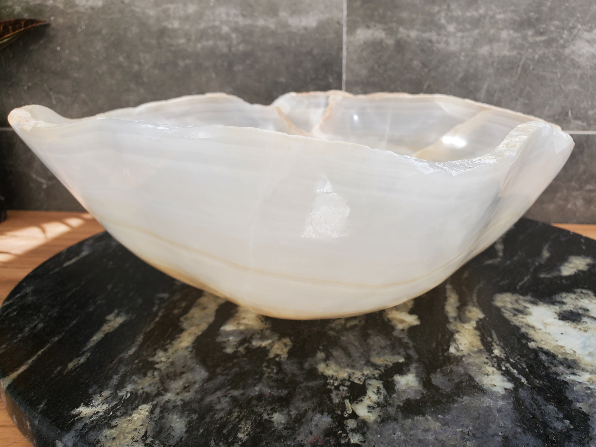 S32_21 Onyx Stone Vessel Bathroom Sink - 16 x 13 inch