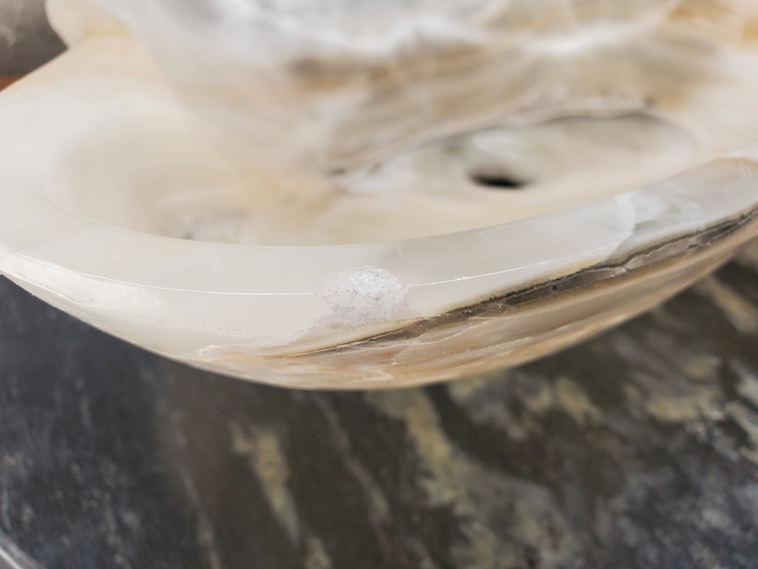 S33_23 White Onyx Bathroom Vessel Sink