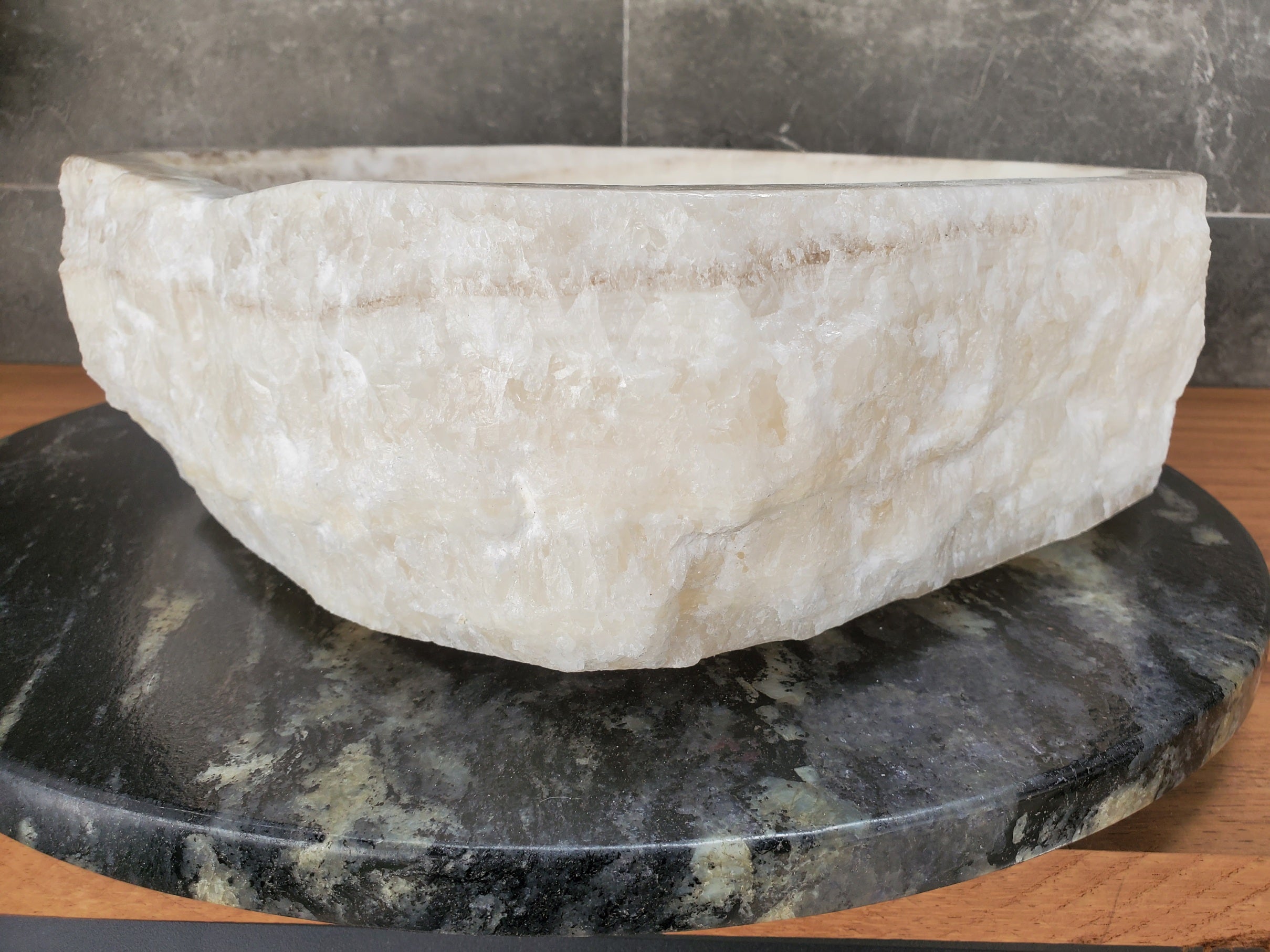 S33_18 Onyx Stone Vessel Sink- 15.5 x 13.5 inch