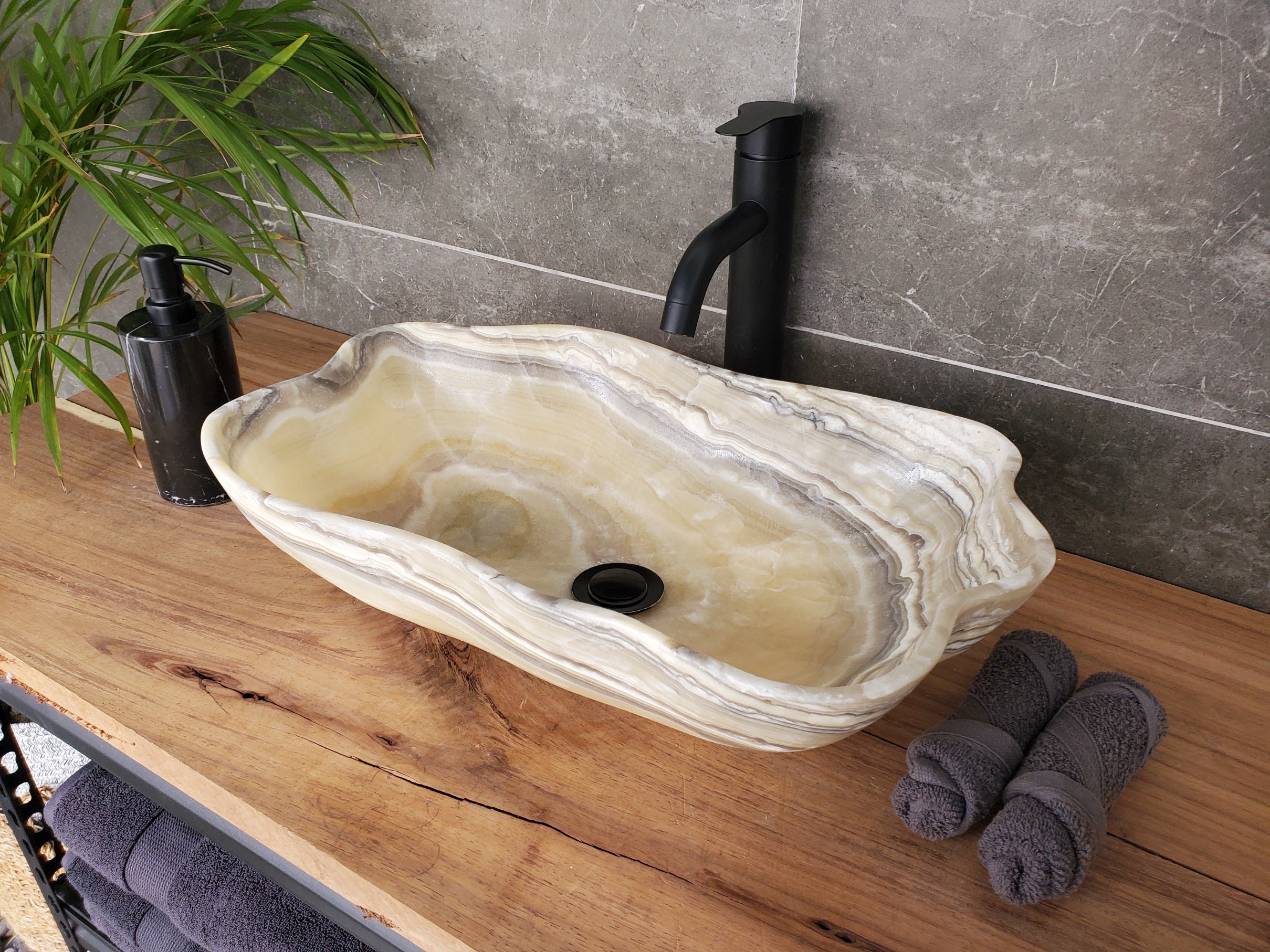 S33_43 Onyx Bathroom Vessel Sink - 19 x 11.5 inch