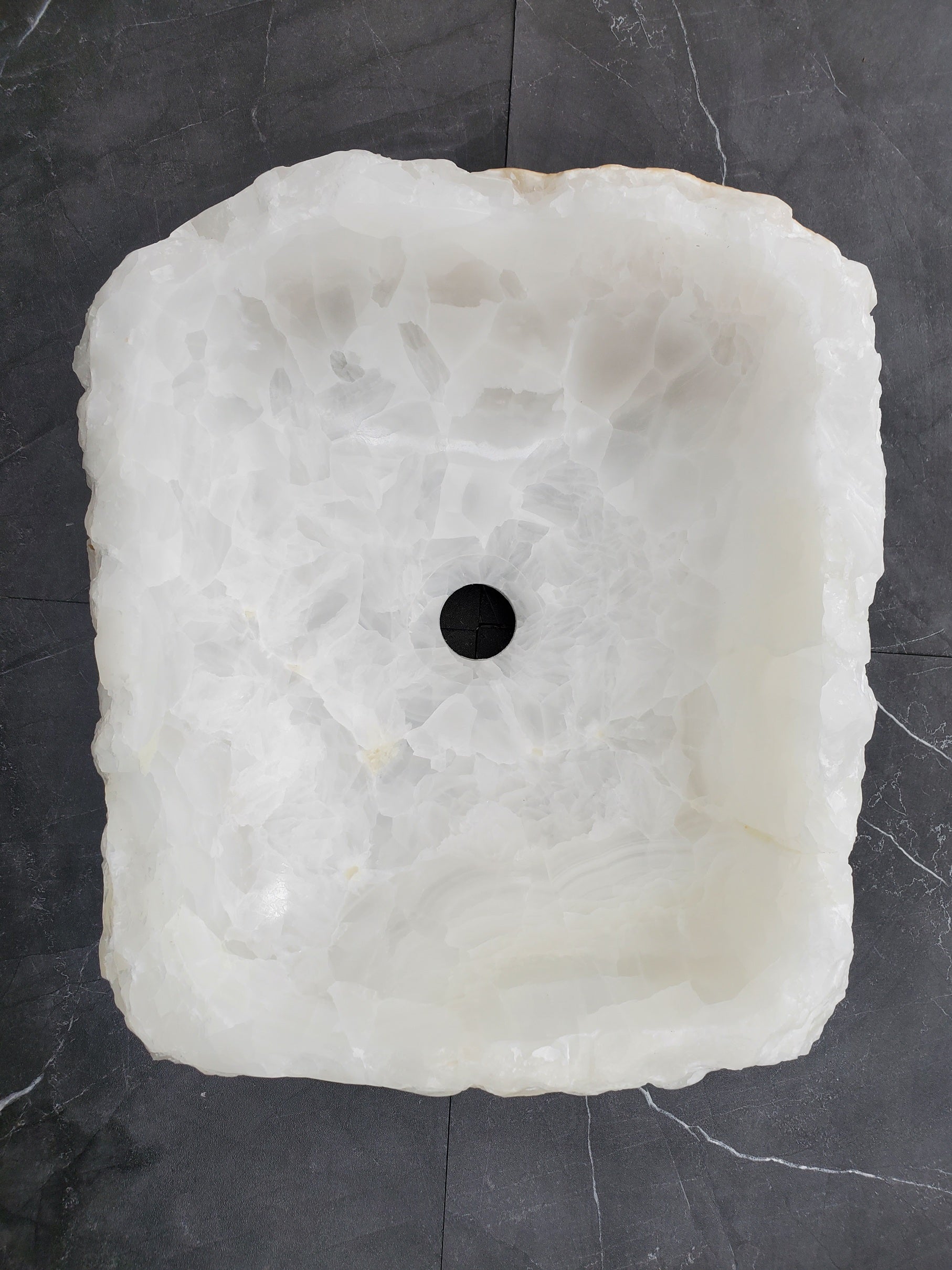 S31_47 Onyx Stone Vessel Bathroom Sink - 16 x 14 inch