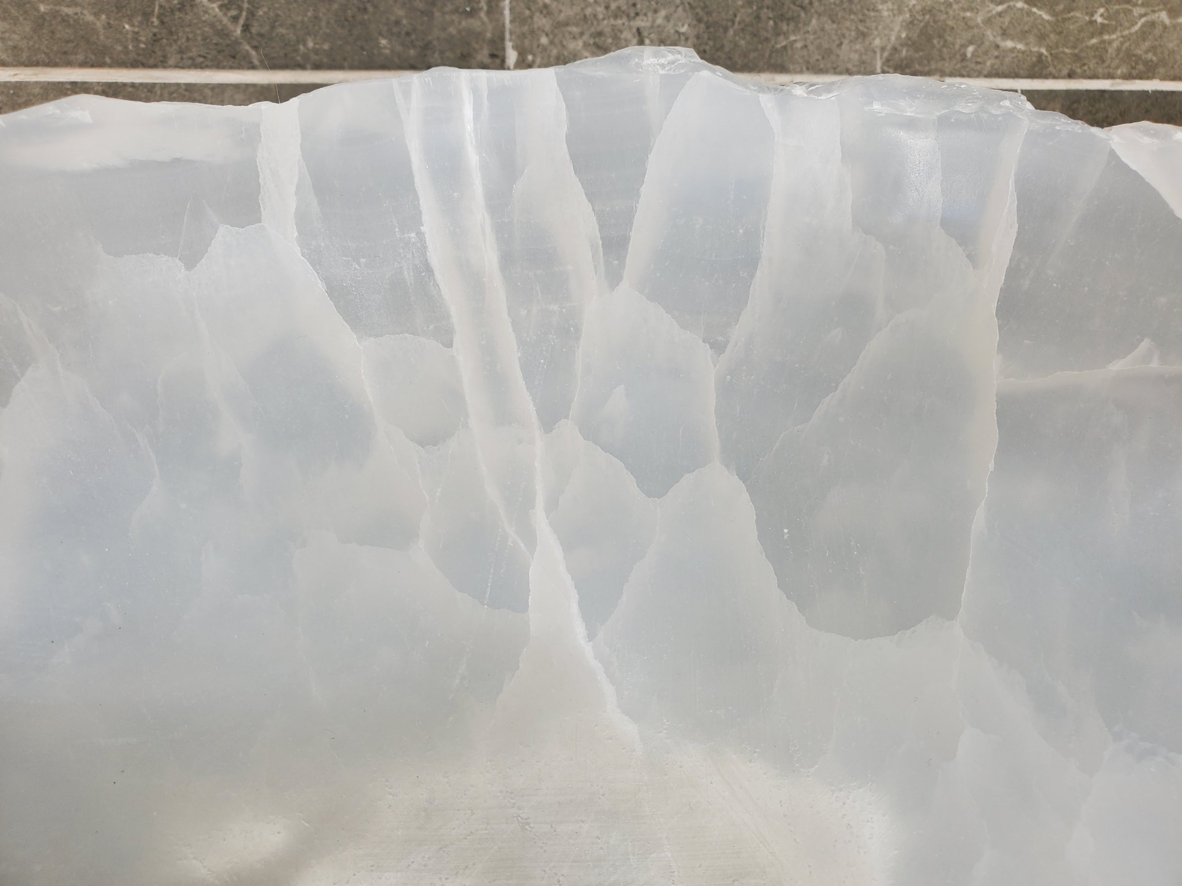 S33_46 White Onyx Bathroom Vessel Sink