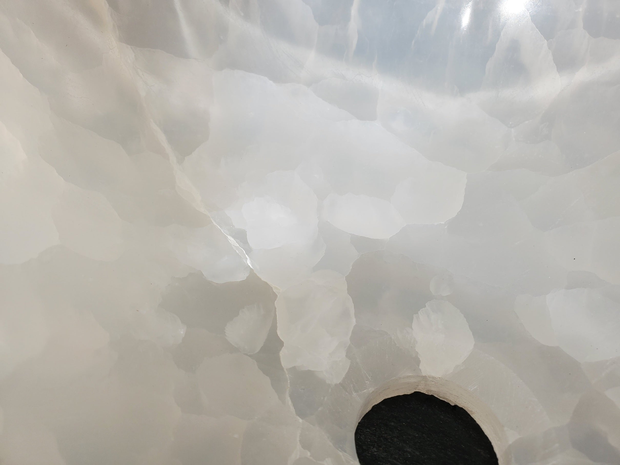 S33_47 White Onyx Bathroom Vessel Sink