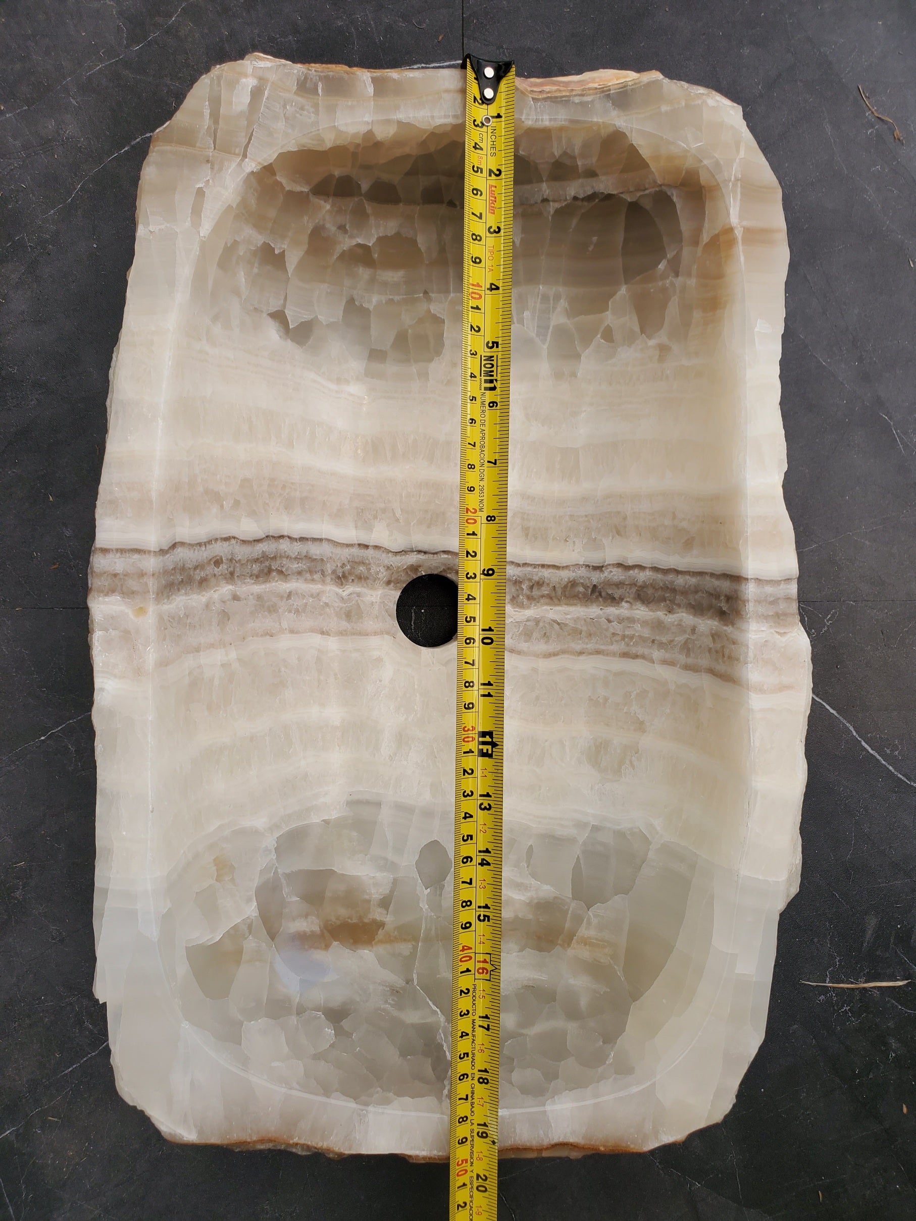 S33_09 Onyx Stone Vessel Sink - 19.5 x 13 inch