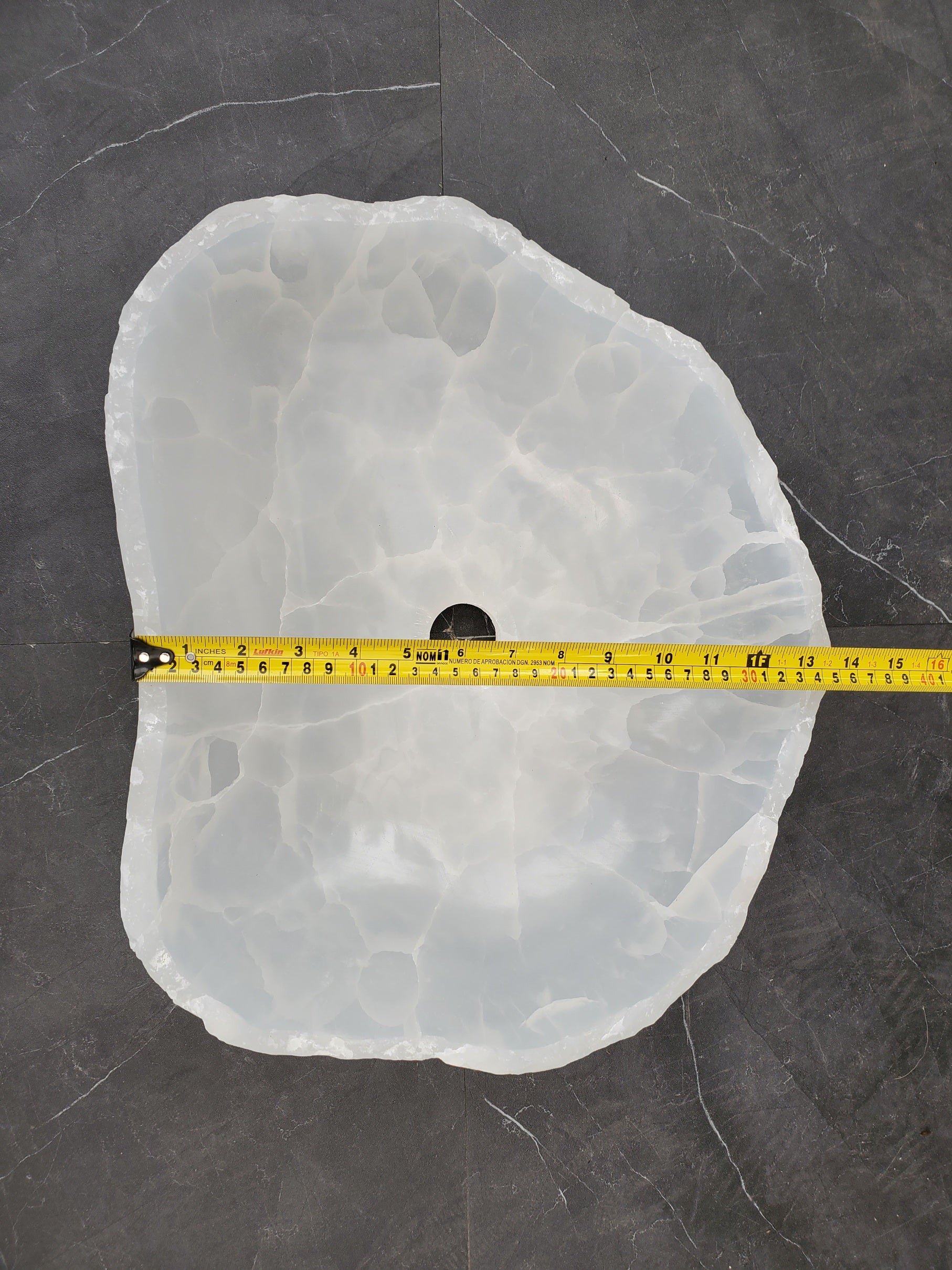 S33_46 White Onyx Bathroom Vessel Sink - 16 x 13.5 inch