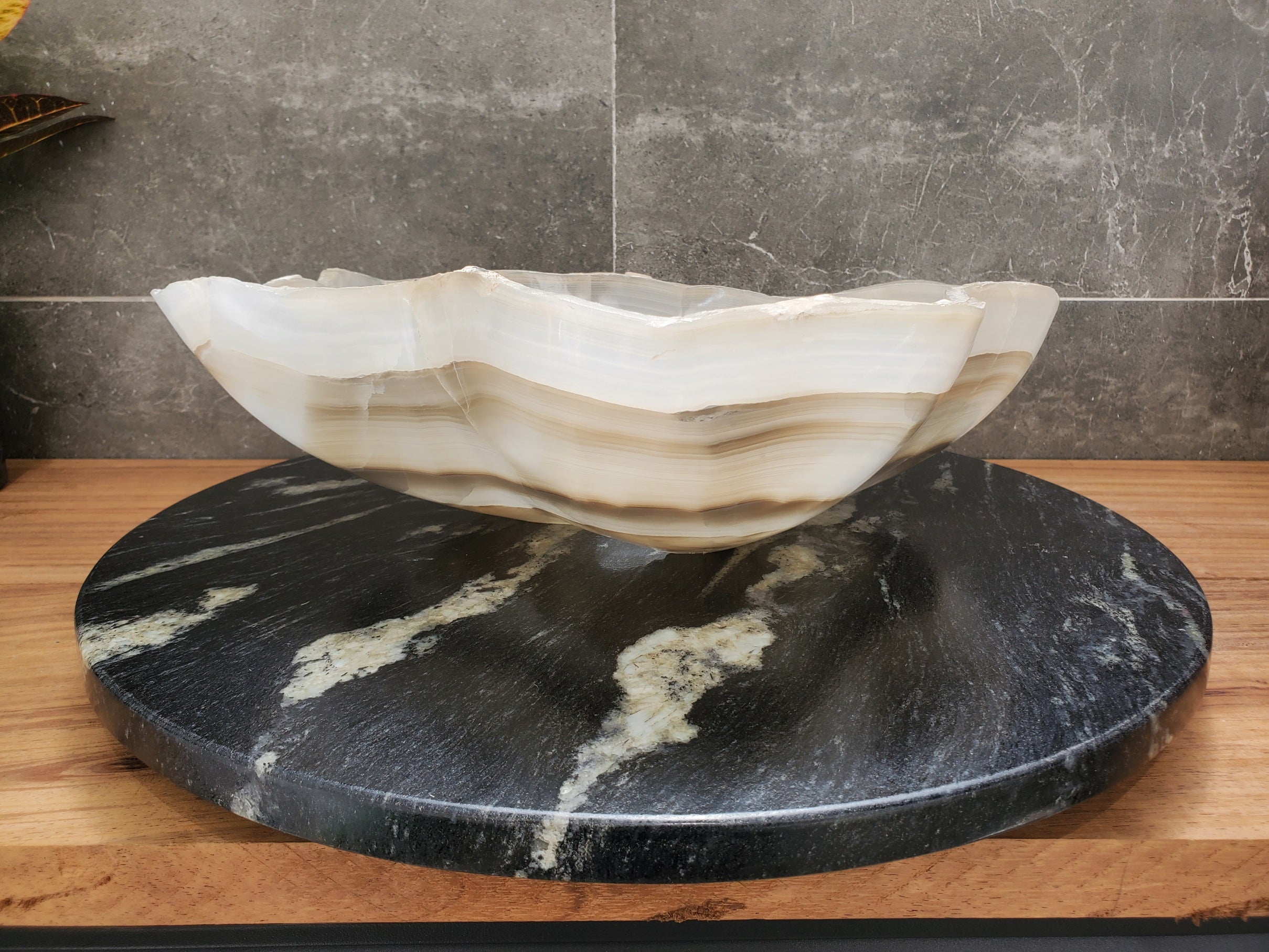 S32_16 Onyx Stone Vessel Bathroom Sink - 15.5 x 12 inch