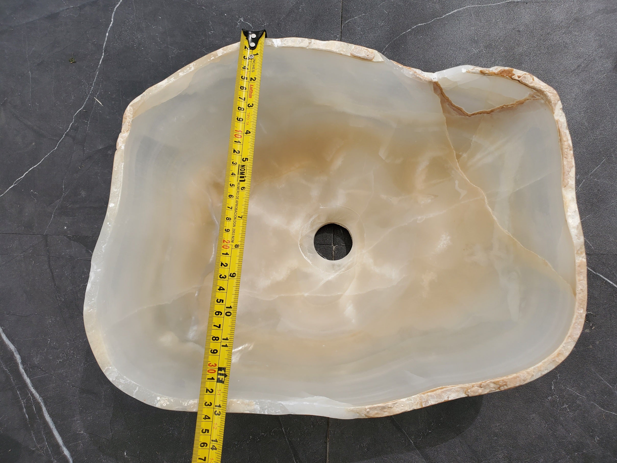 S32_21 Onyx Stone Vessel Bathroom Sink - 16 x 13 inch