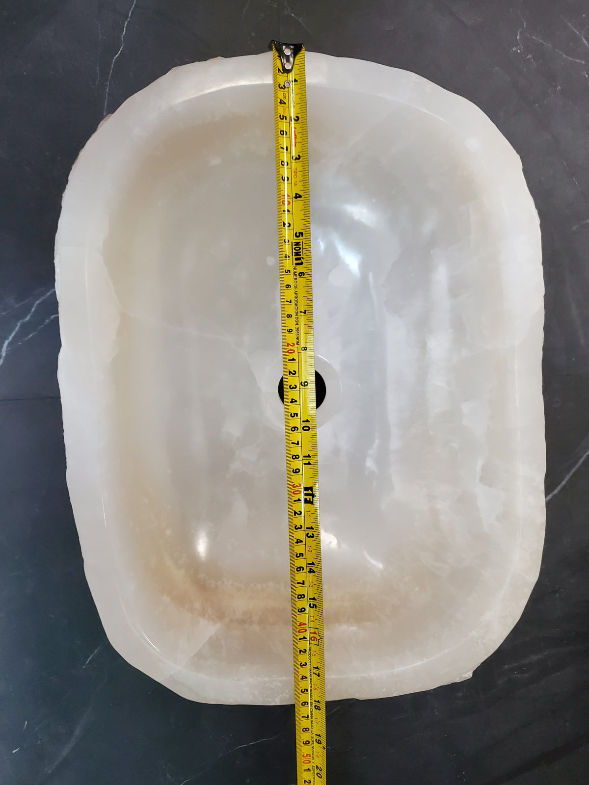 White Cream Onyx Marble Vessel Sink, 18x13 Inch Natural Stone Countertop Basin, Polished Luxury Vanity Sink, Spa Bathroom Decor S40_05 Bathroom Sinks Featured Onyx Sinks Sinks