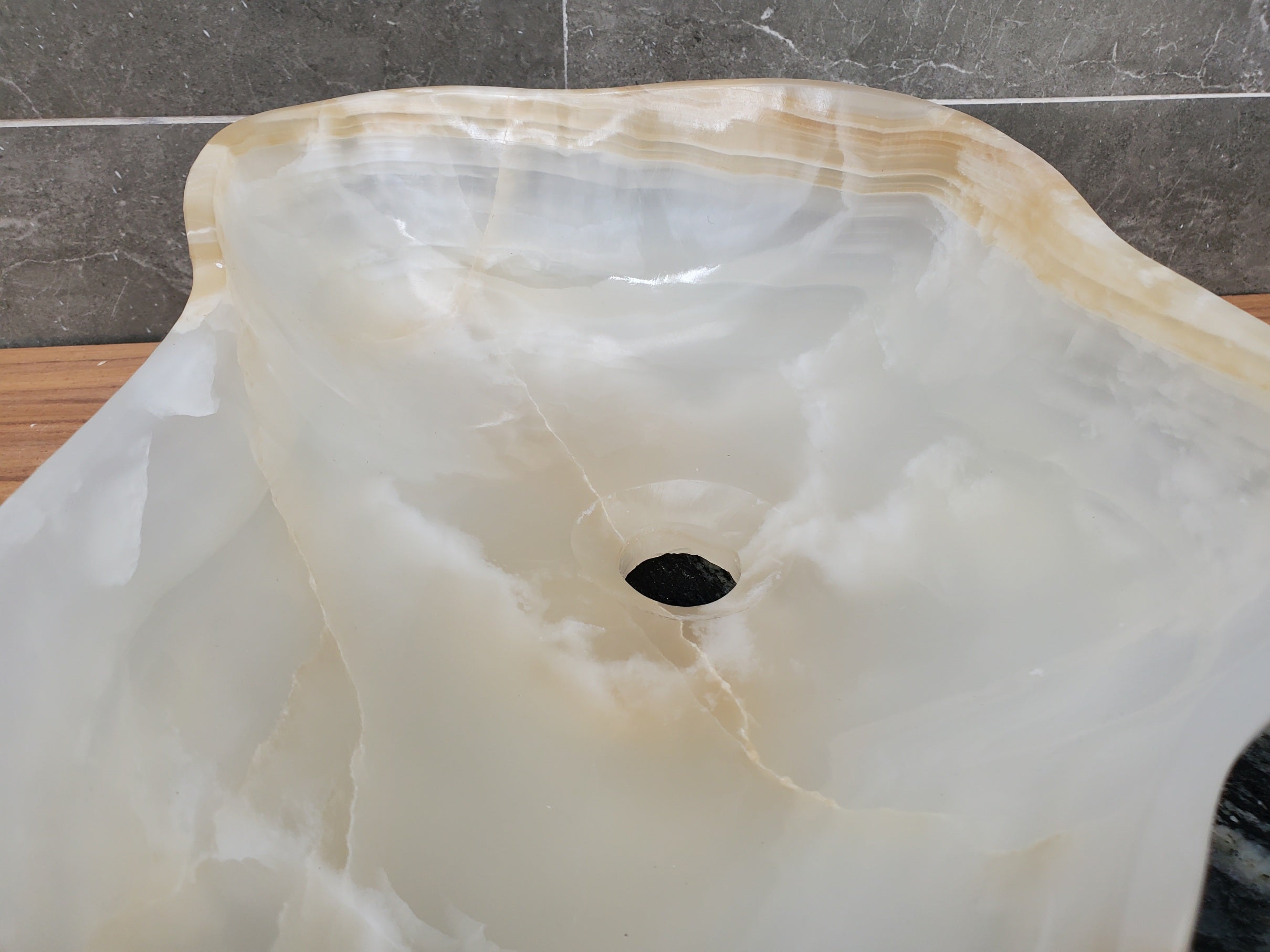 S32_11 Onyx Stone Vessel Bathroom Sink
