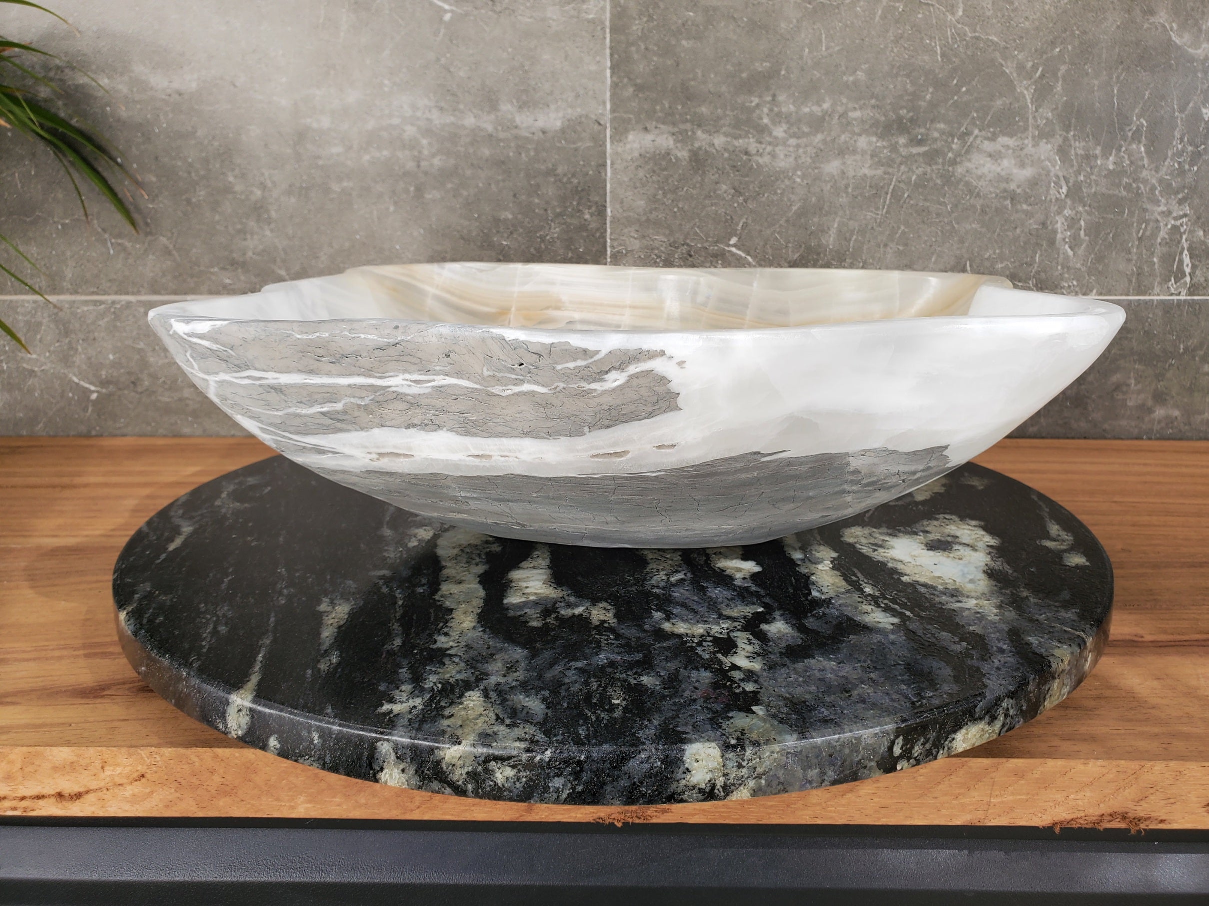 S33_29 White Onyx Bathroom Vessel Sink
