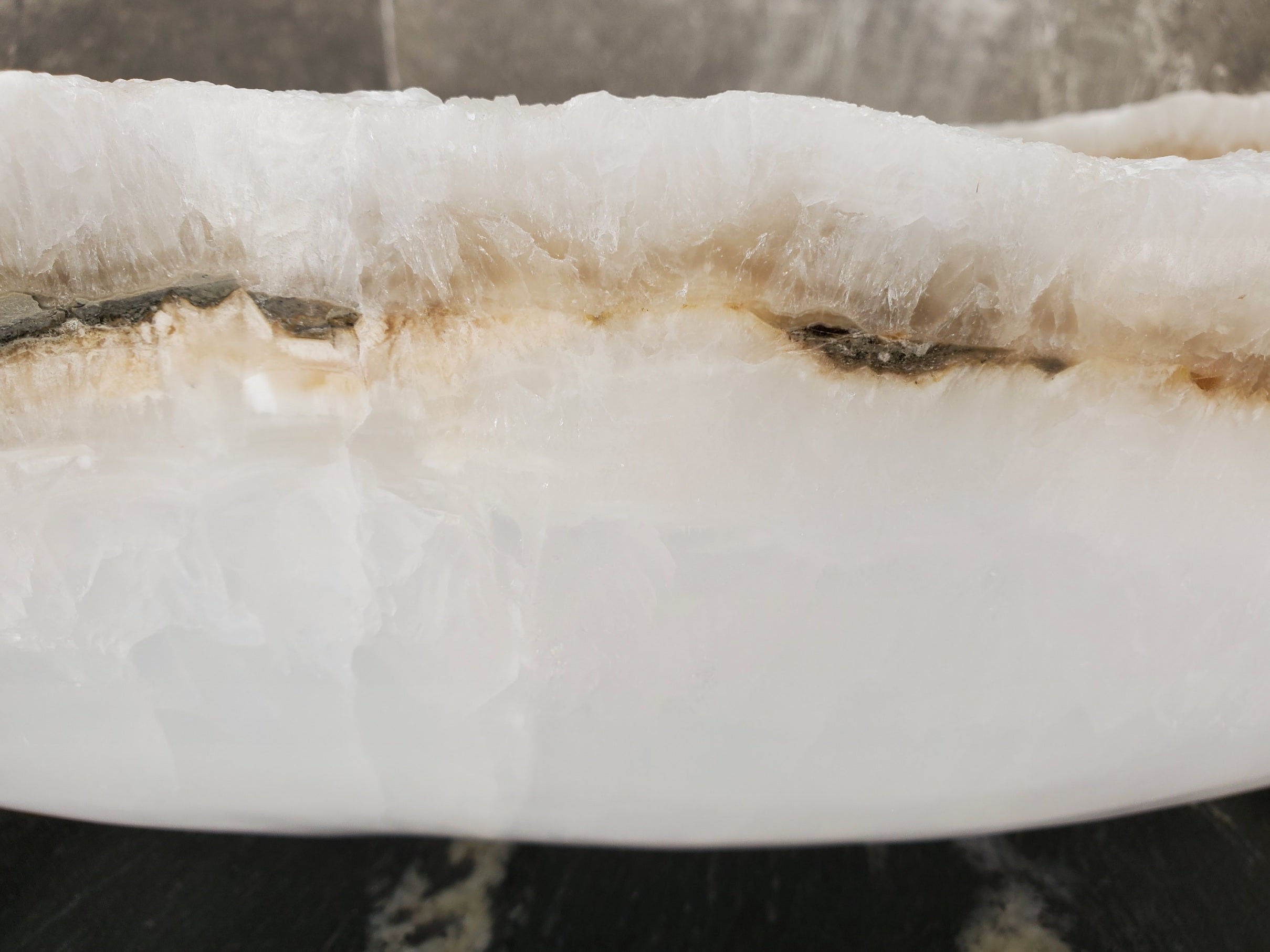 S33_49 White Onyx Bathroom Vessel Sink