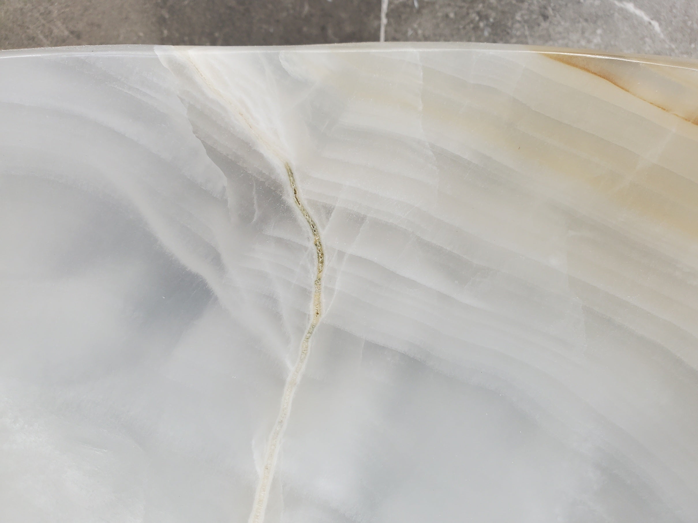 S33_26 White Onyx Bathroom Vessel Sink - 15.5 x 13 inch