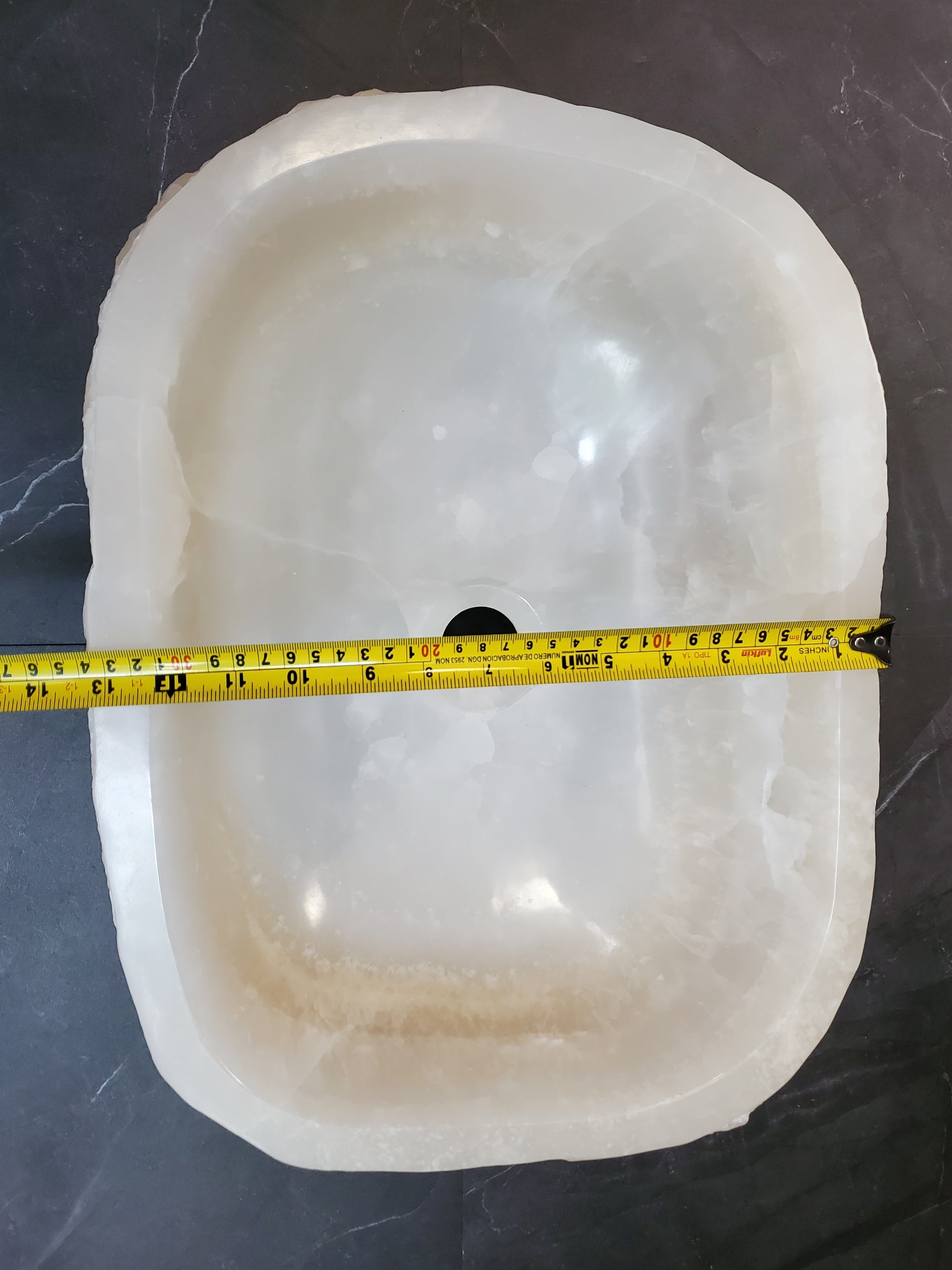 White Cream Onyx Marble Vessel Sink, 18x13 Inch Natural Stone Countertop Basin, Polished Luxury Vanity Sink, Spa Bathroom Decor S40_05 Bathroom Sinks Featured Onyx Sinks Sinks