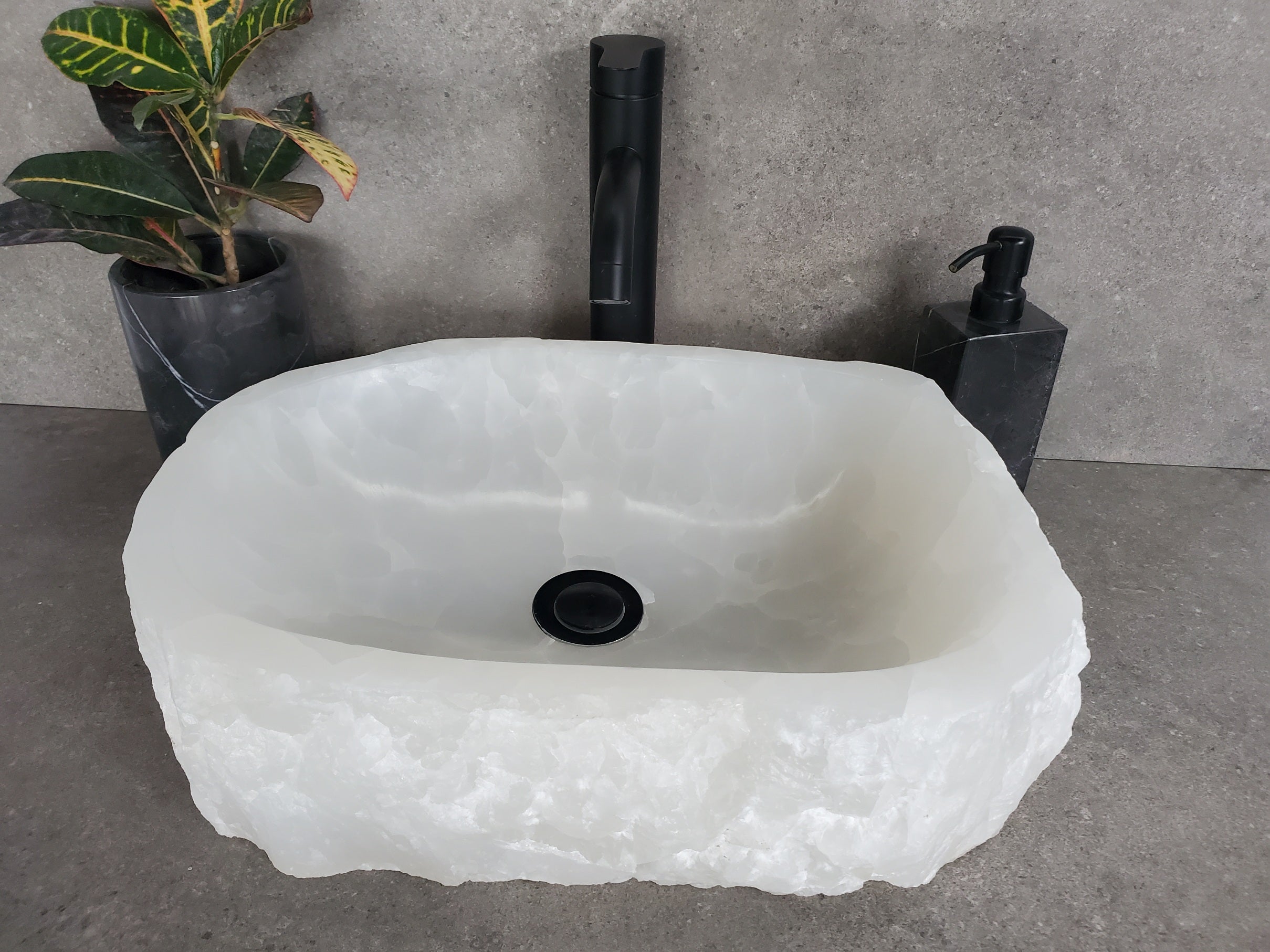 Onyx Stone Bathroom Sink, 17 x 12.5 inch White Onyx Handmade