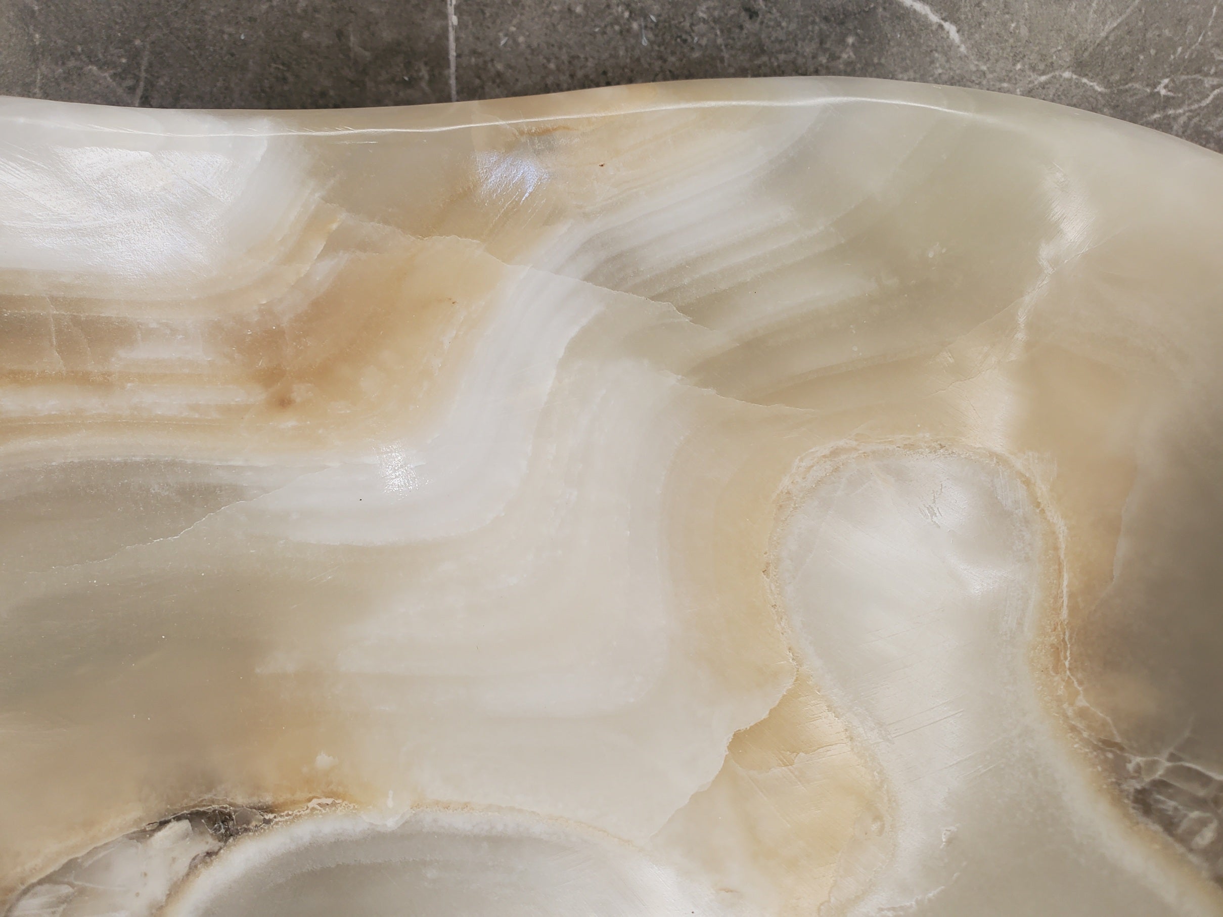S33_23 White Onyx Bathroom Vessel Sink