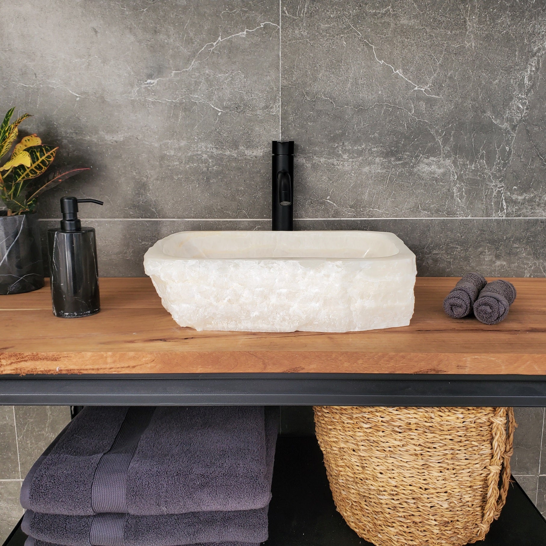 SET3401 Onyx Stone Master Bath Set of 2 (Two) Vessel Sinks