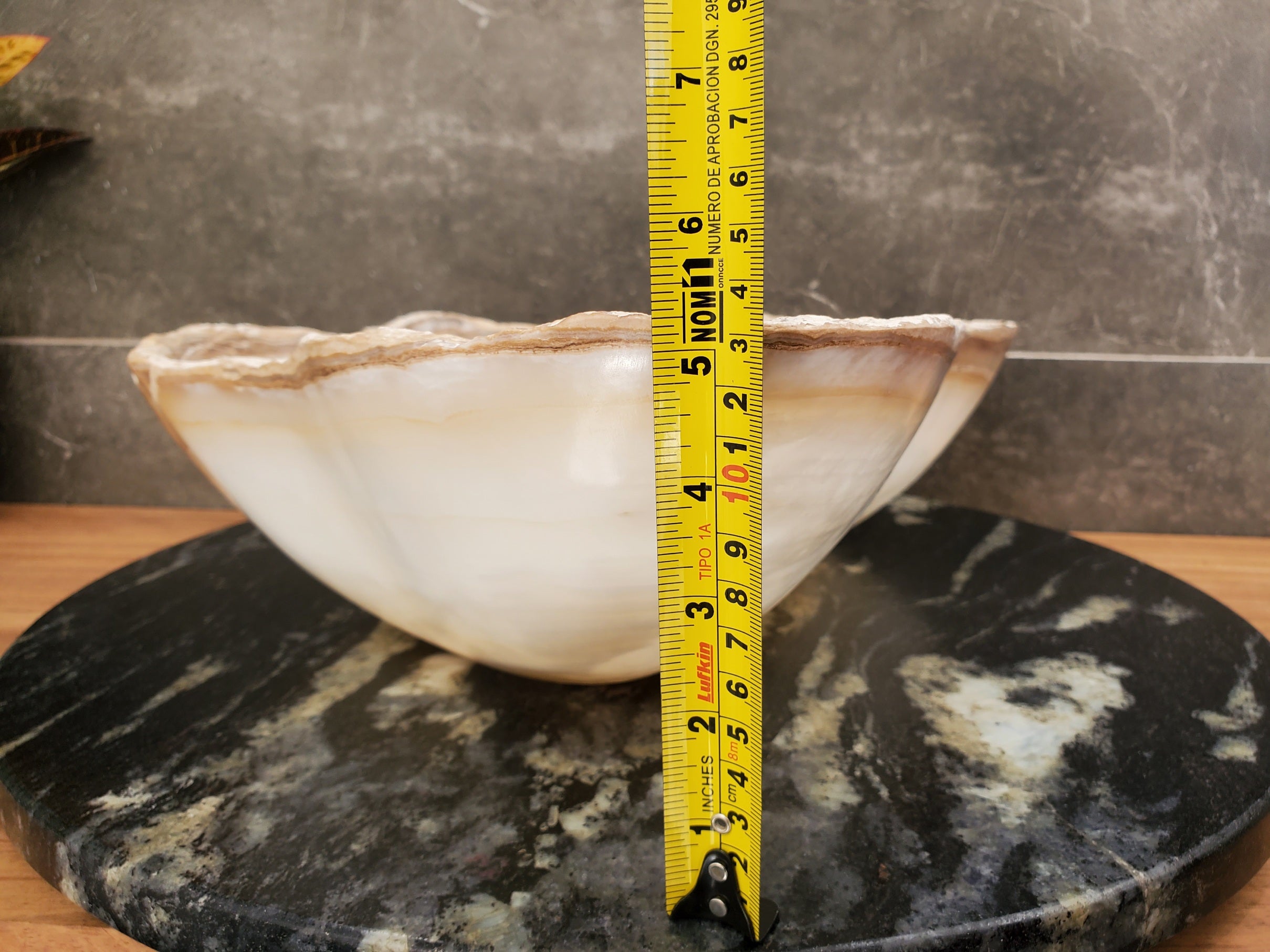 S32_20 Onyx Stone Vessel Bathroom Sink - 17.5 x 13 inch