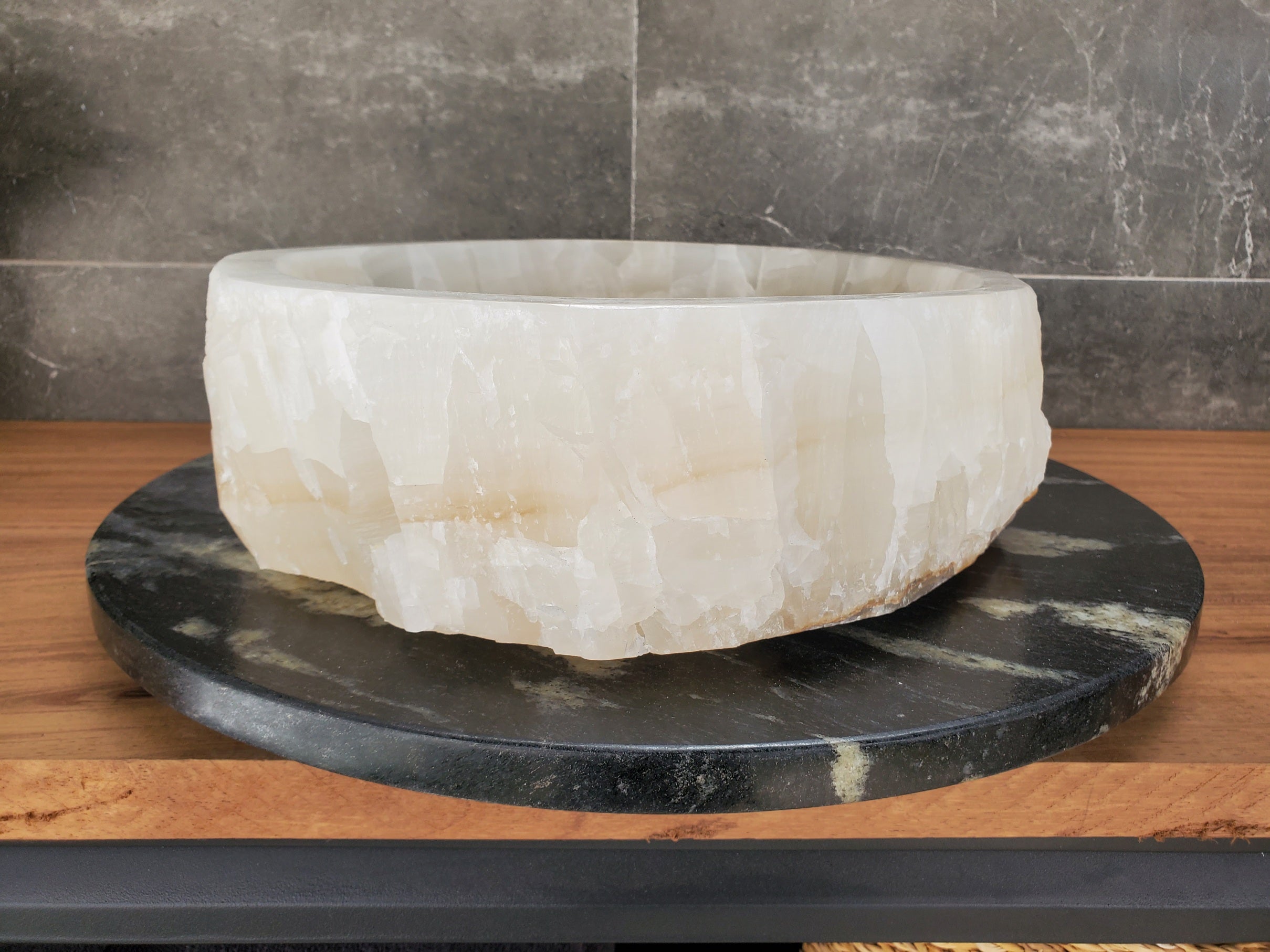 S33_20 Onyx Stone Vessel Sink - 16 x 13 inch