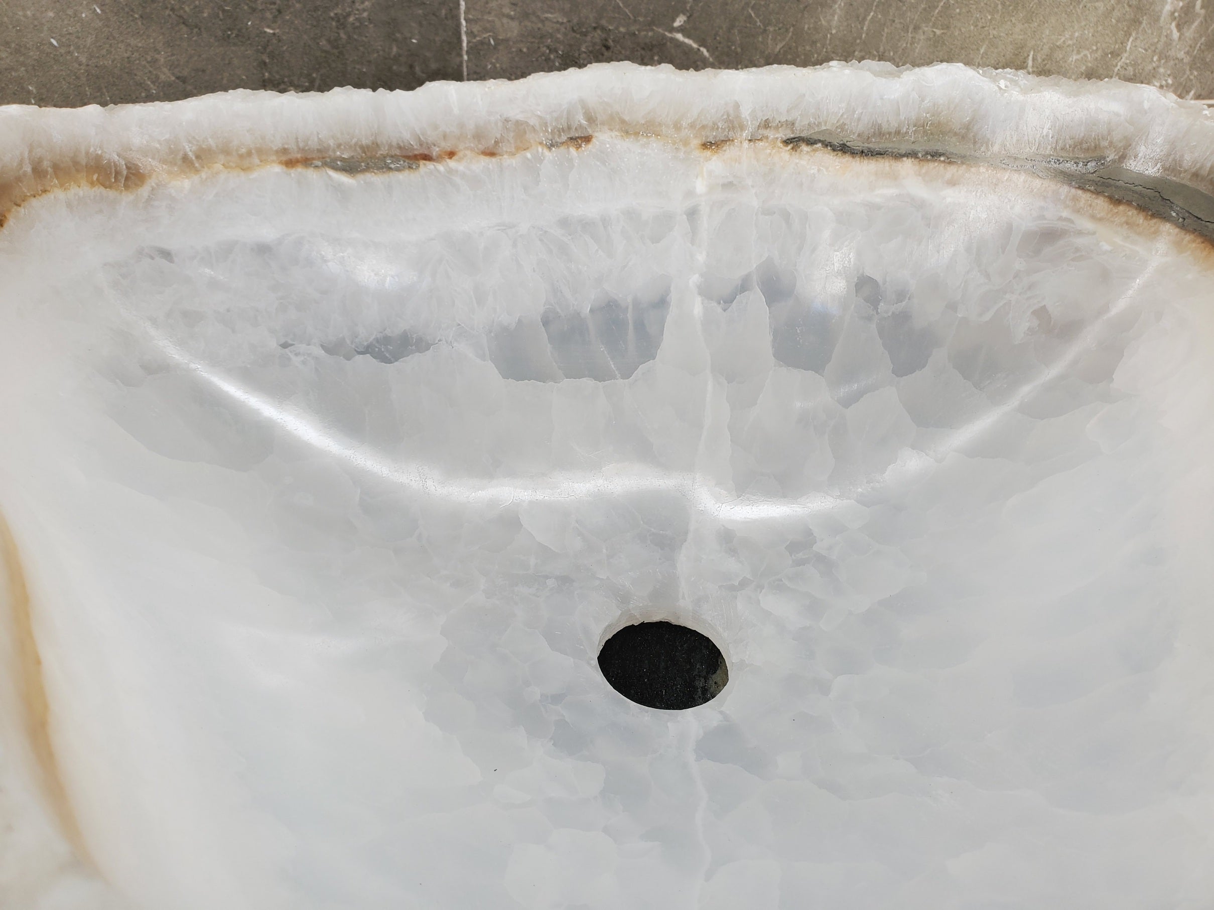 S33_49 White Onyx Bathroom Vessel Sink