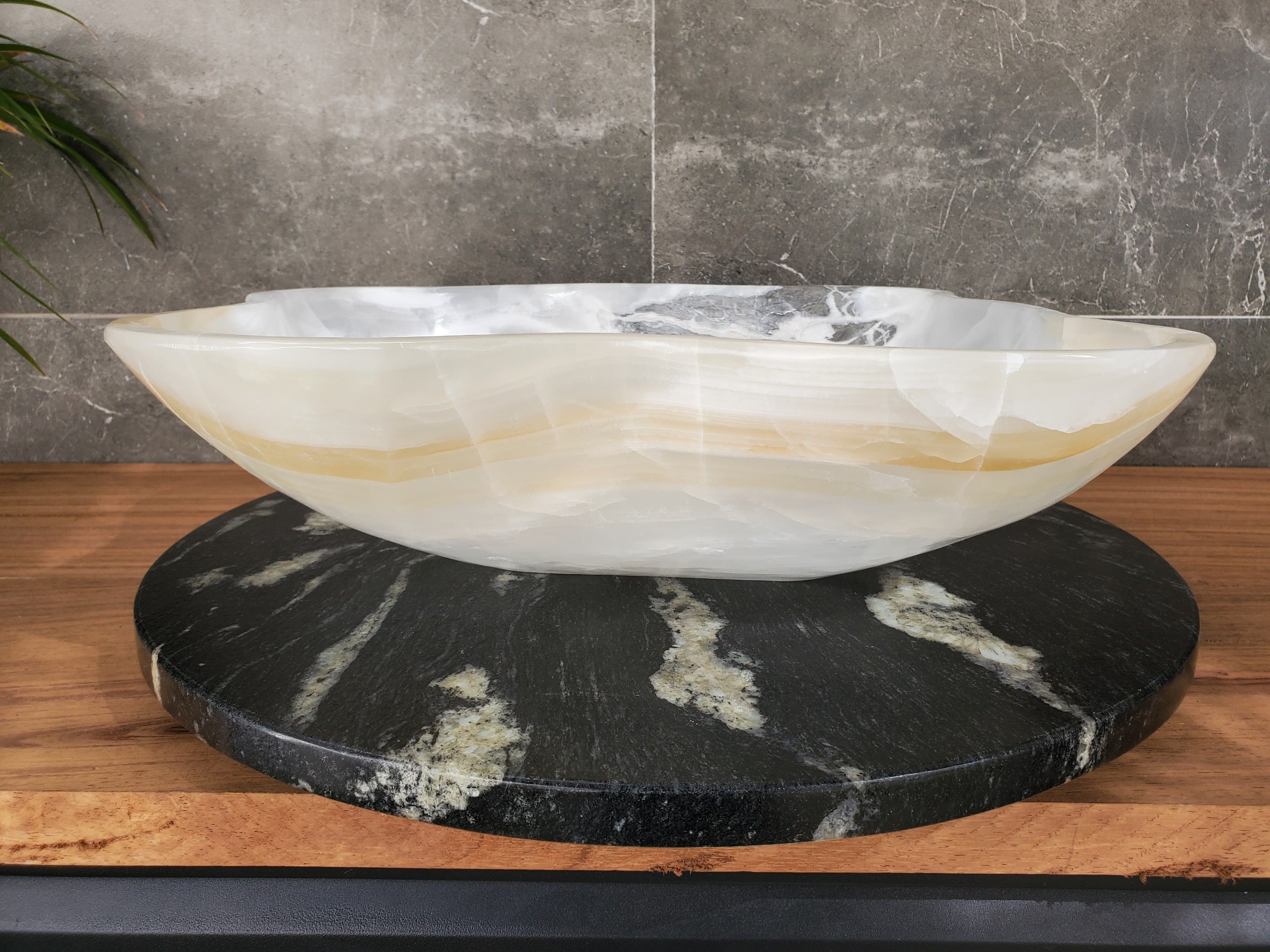 S33_29 White Onyx Bathroom Vessel Sink