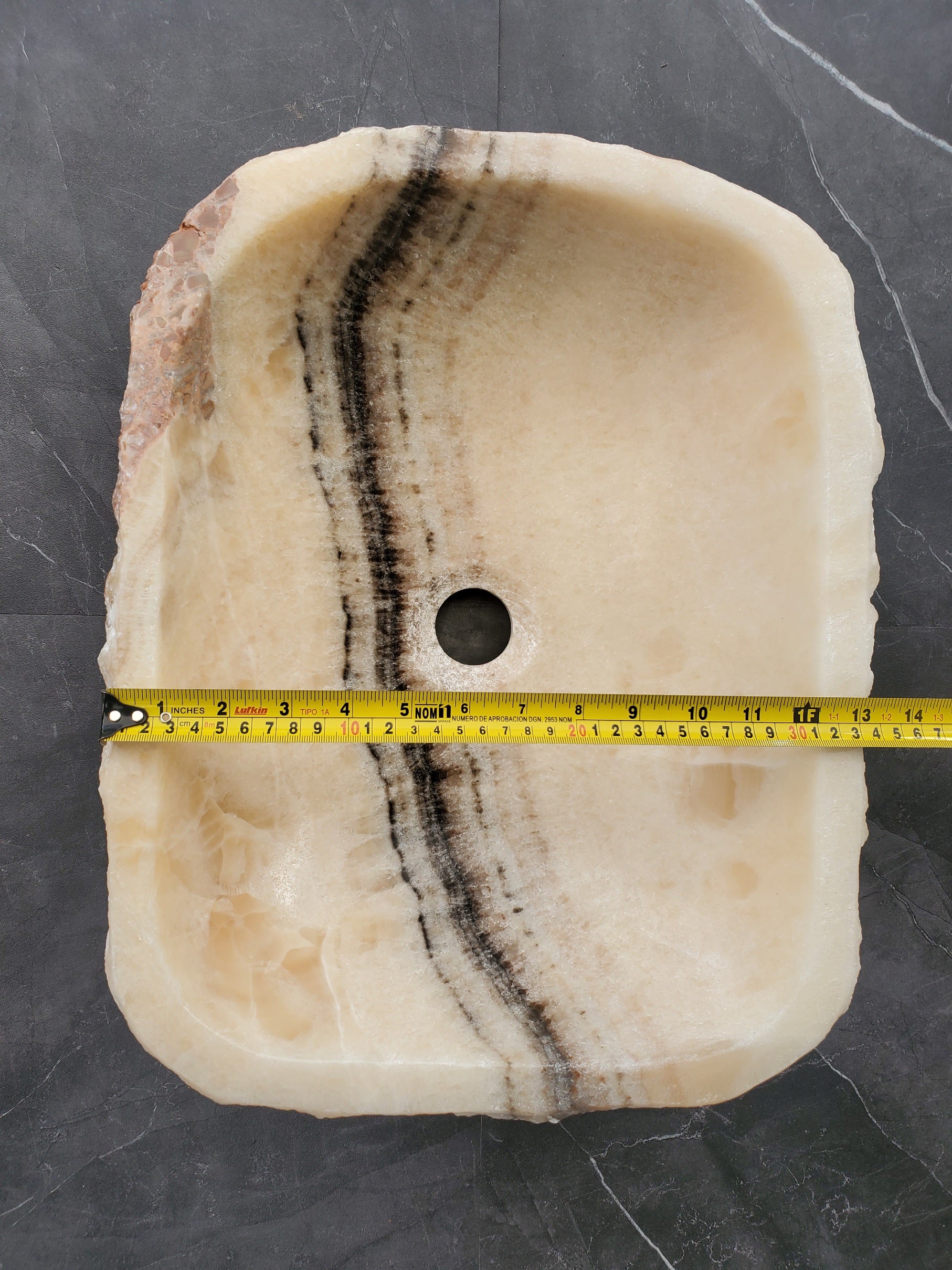 S37_16 Beige Onyx Vessel Sink, 17x13 Inch Onyx Stone Countertop Bathroom Sink Bathroom Sinks Featured Onyx Sinks Sinks