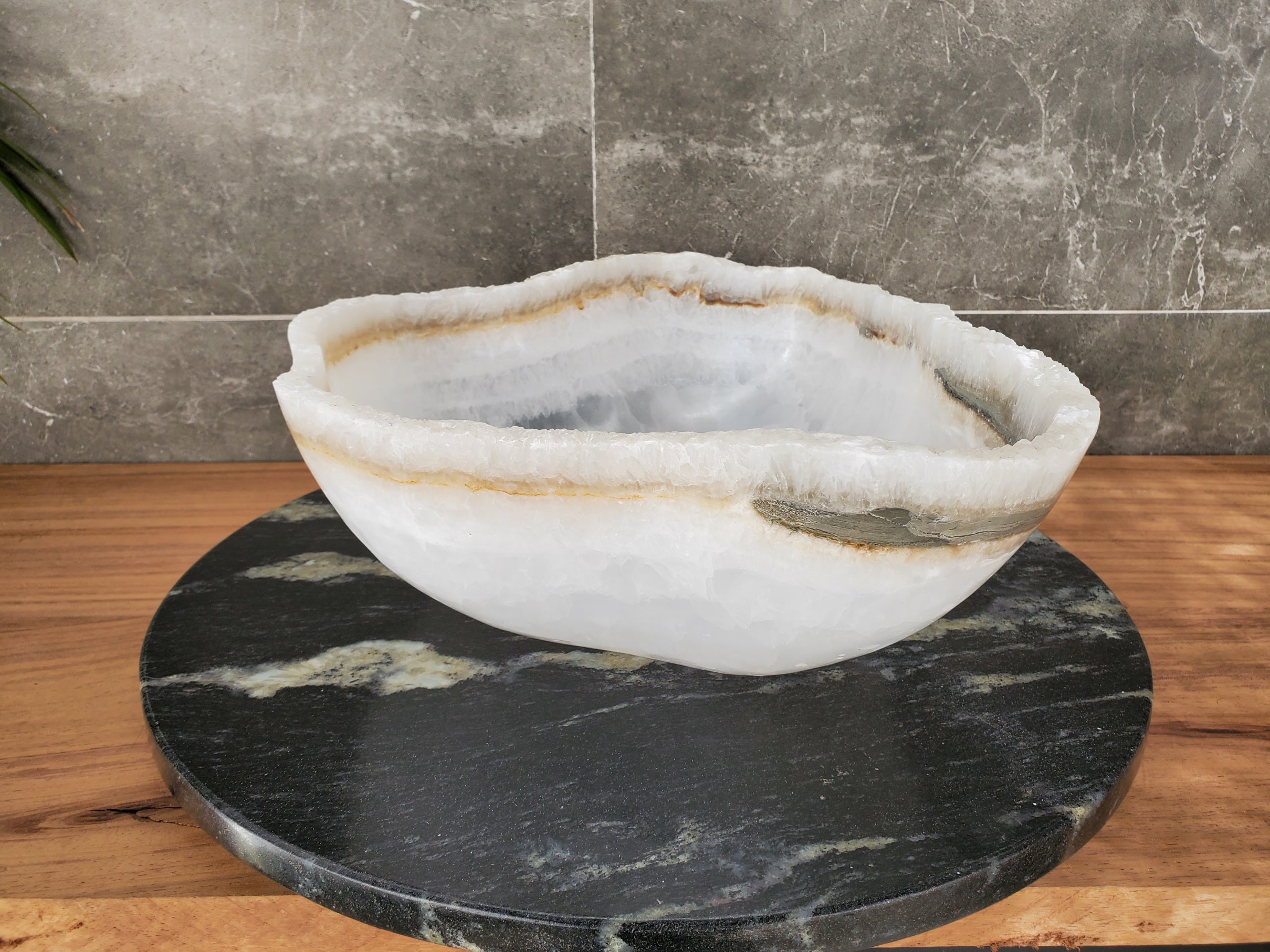 S33_49 White Onyx Bathroom Vessel Sink