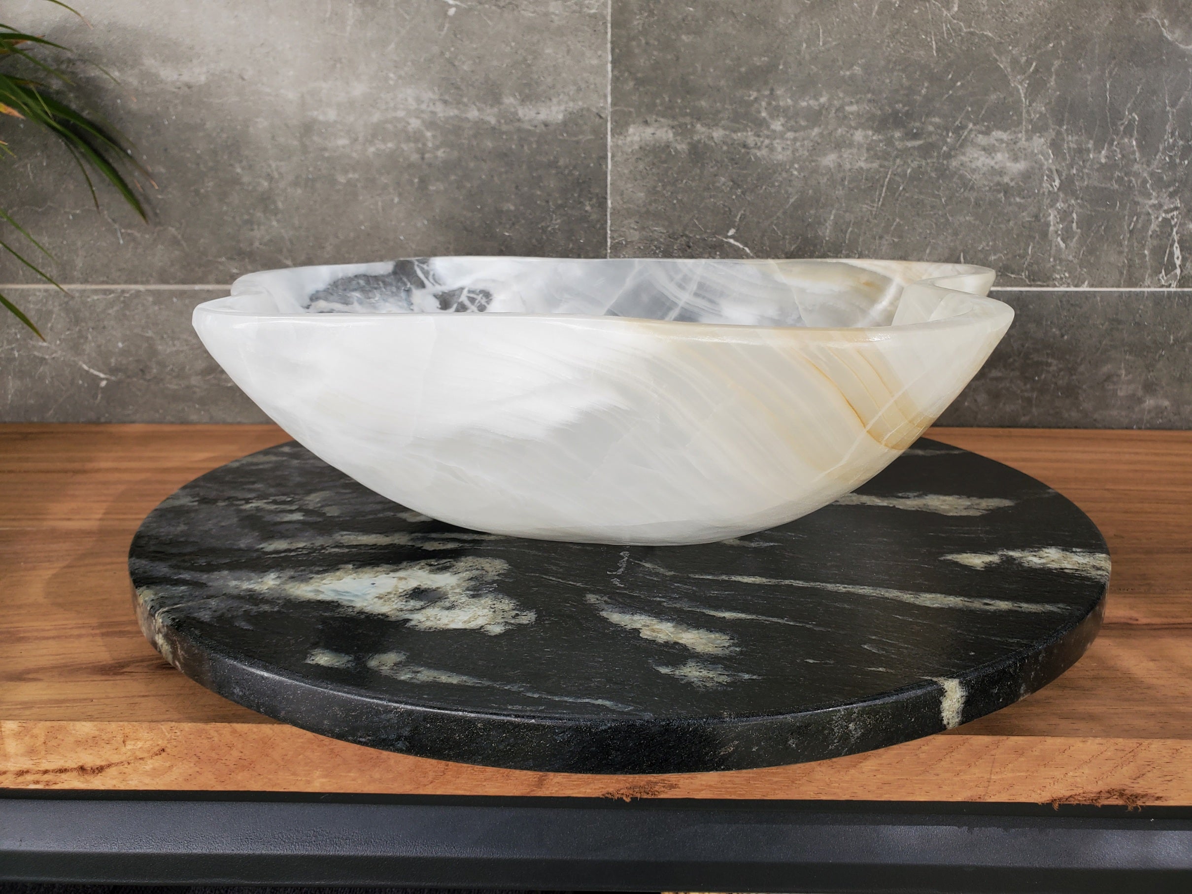 S33_29 White Onyx Bathroom Vessel Sink