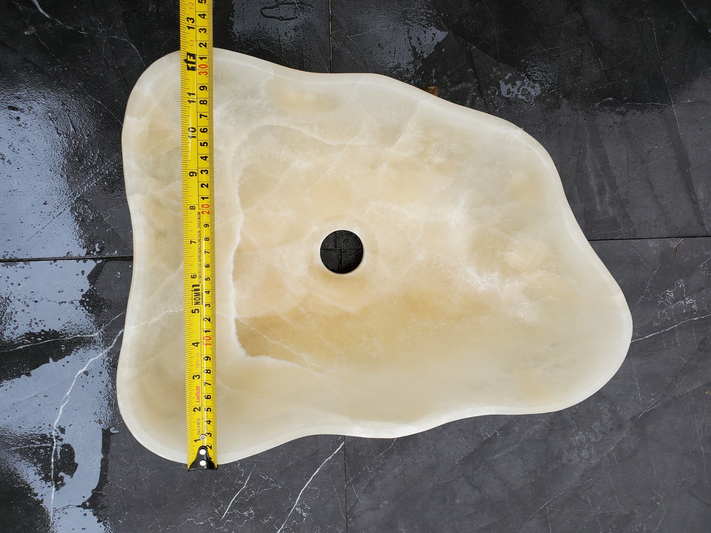 S32_04 Onyx Stone Vessel Bathroom Sink - 16.5 x 13 Inch