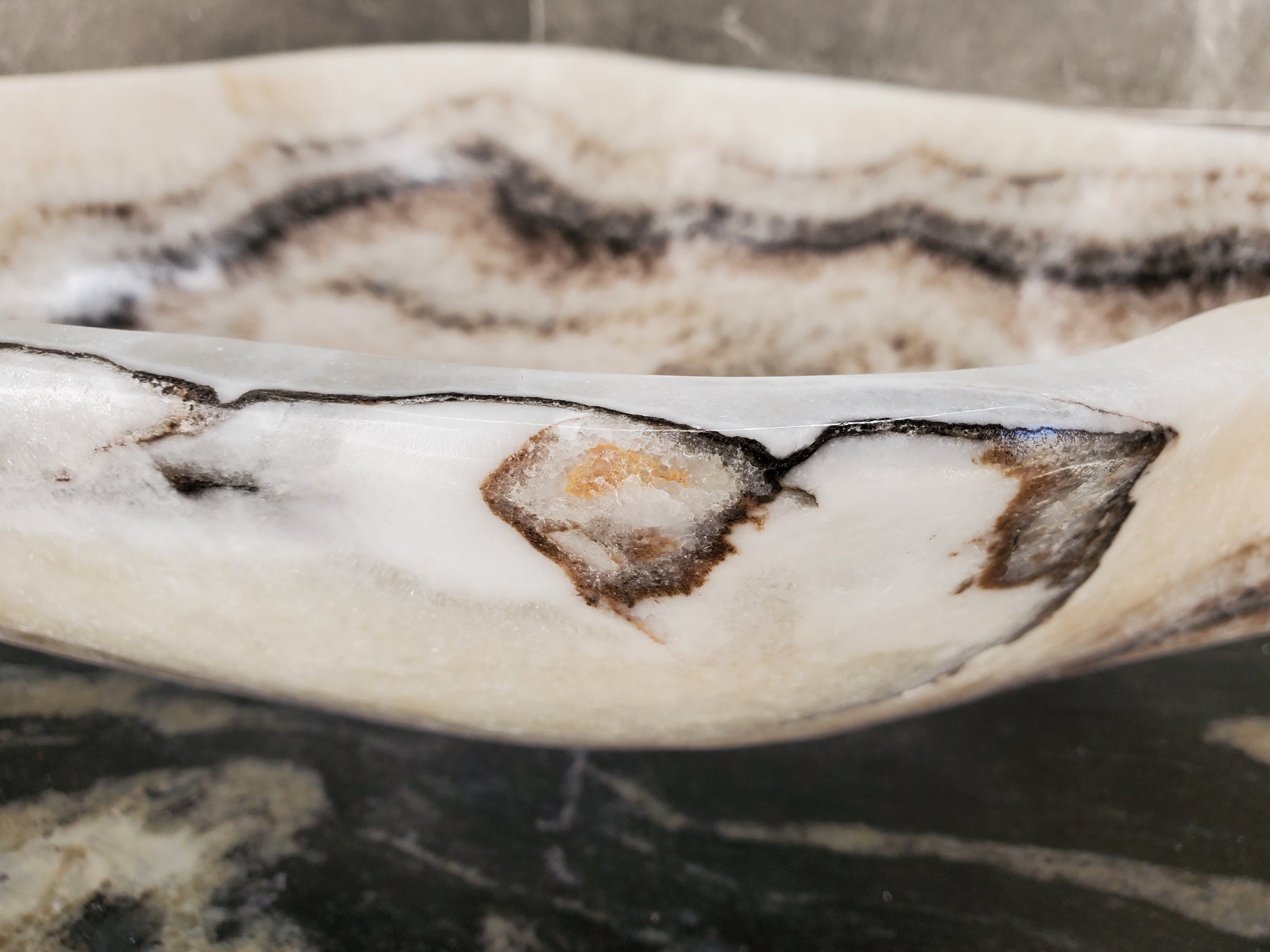 S32_23 Onyx Stone Vessel Bathroom Sink