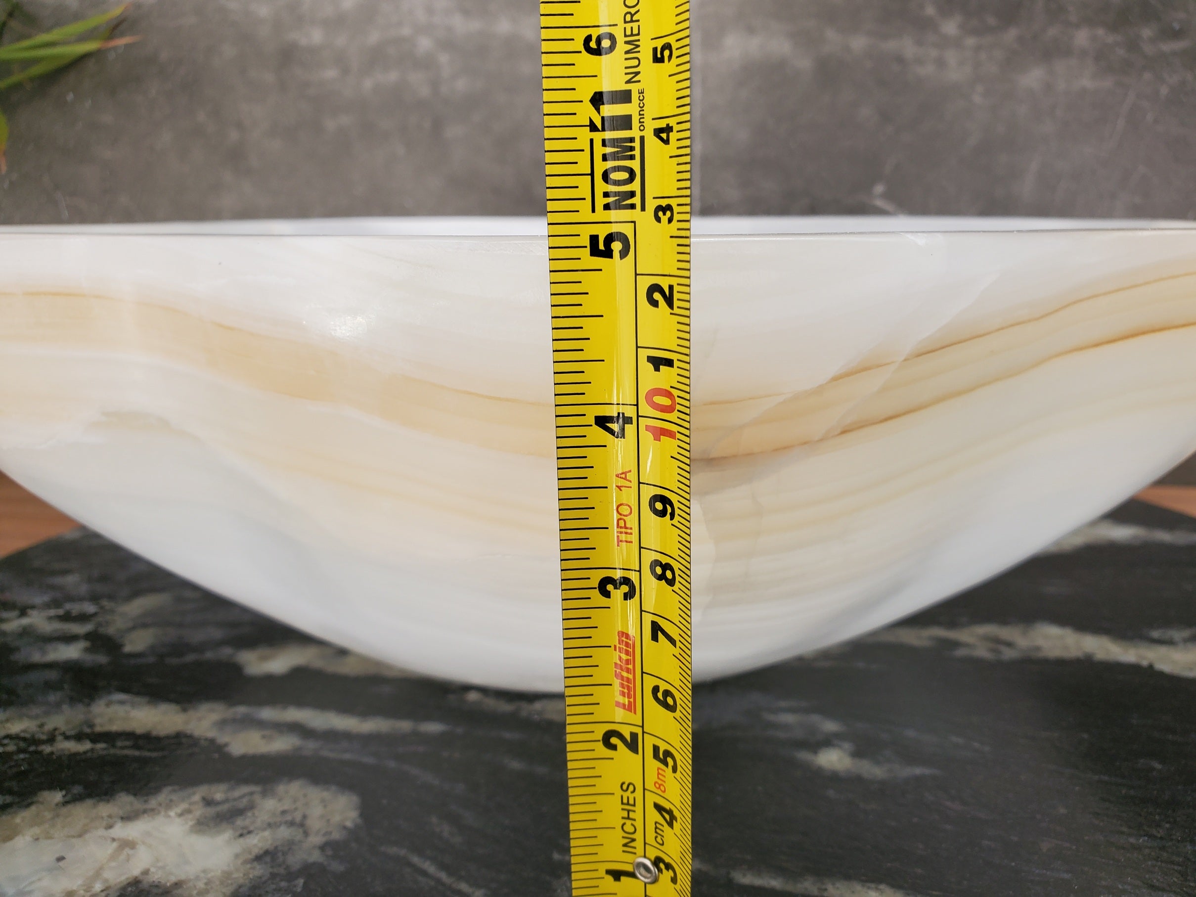 S33_26 White Onyx Bathroom Vessel Sink - 15.5 x 13 inch
