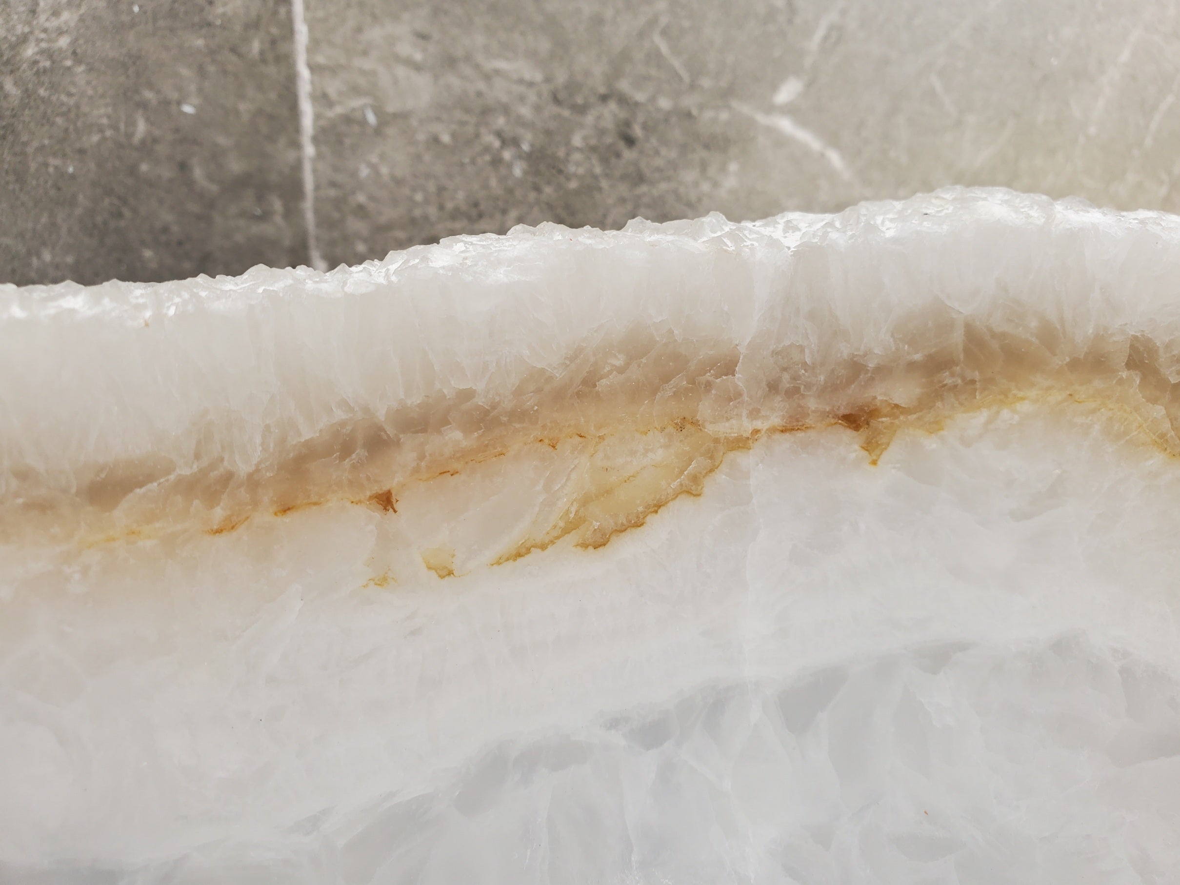 S33_49 White Onyx Bathroom Vessel Sink