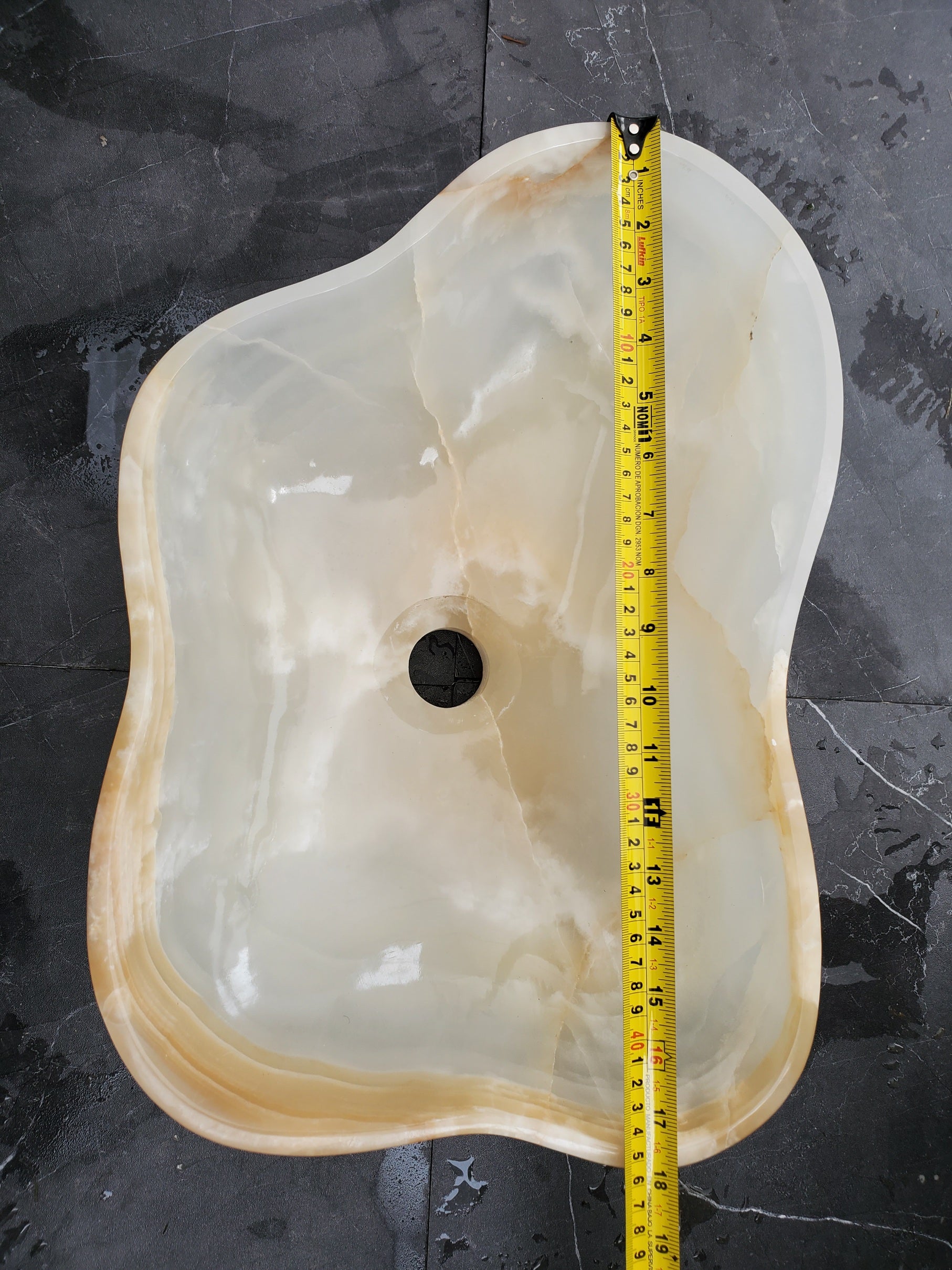 S32_11 Onyx Stone Vessel Bathroom Sink - 18 x 12 inch