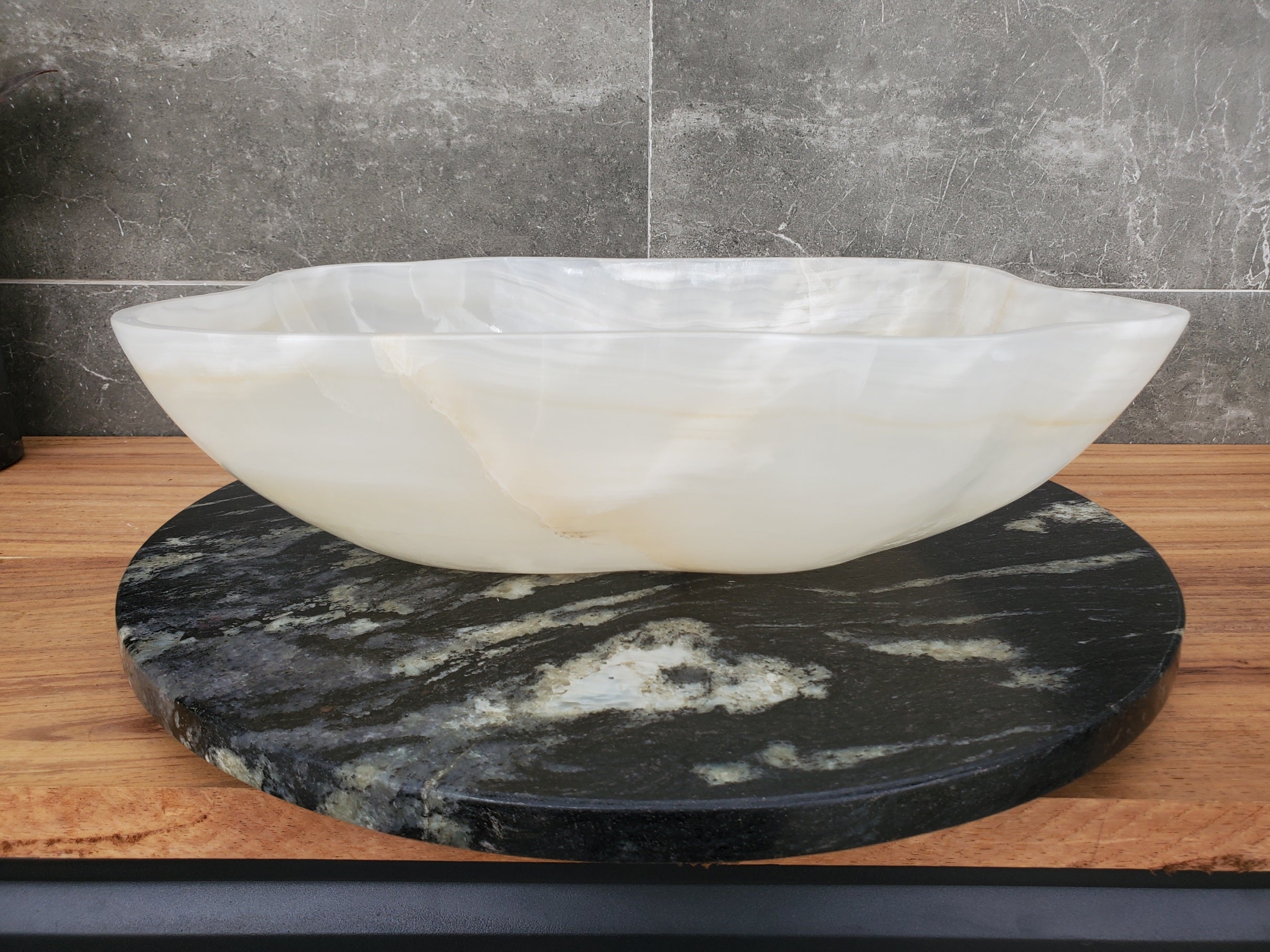 S32_08 Onyx Stone Vessel Bathroom Sink