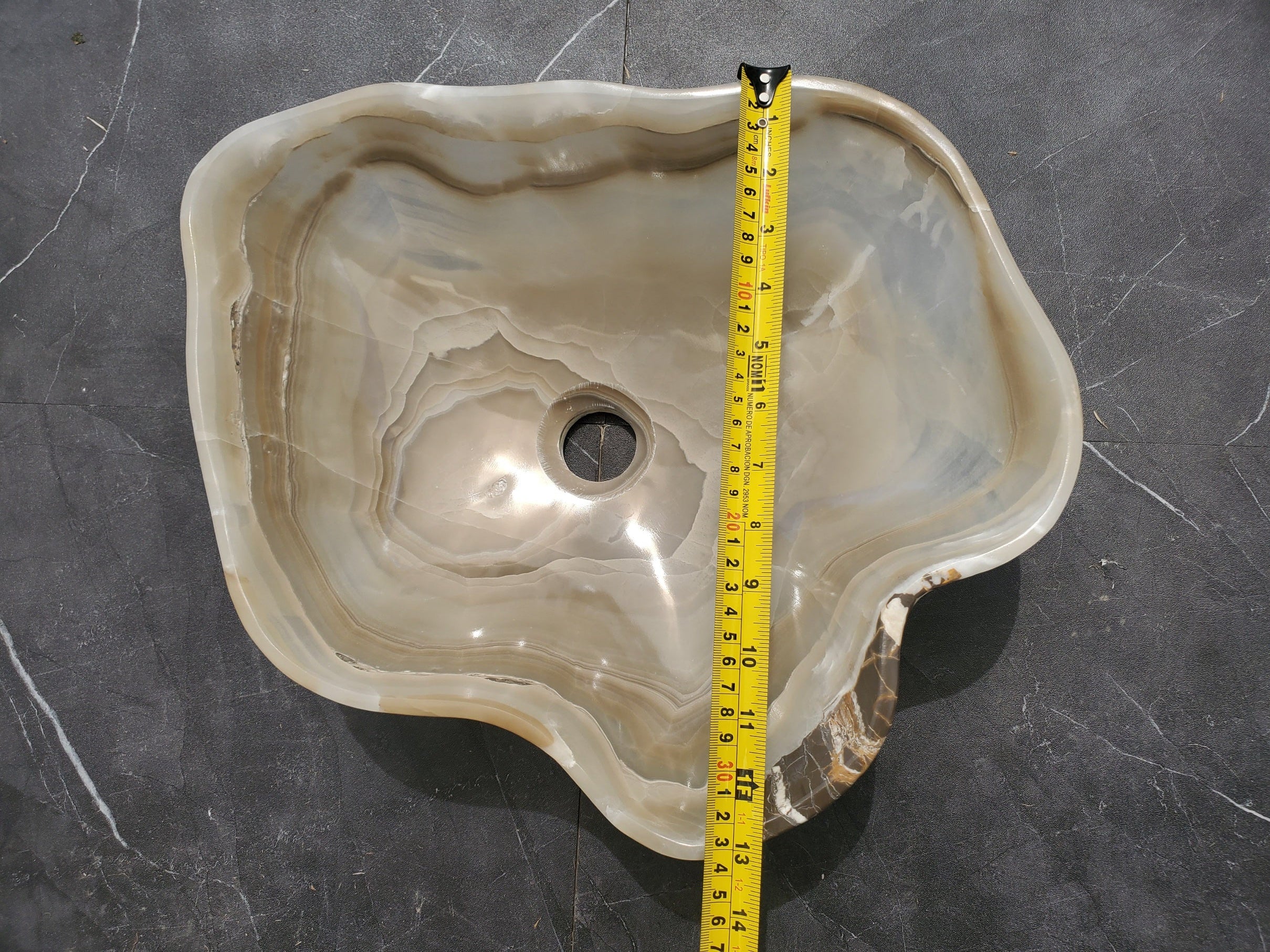 S32_17 Onyx Stone Vessel Bathroom Sink - 15 x 13 inch