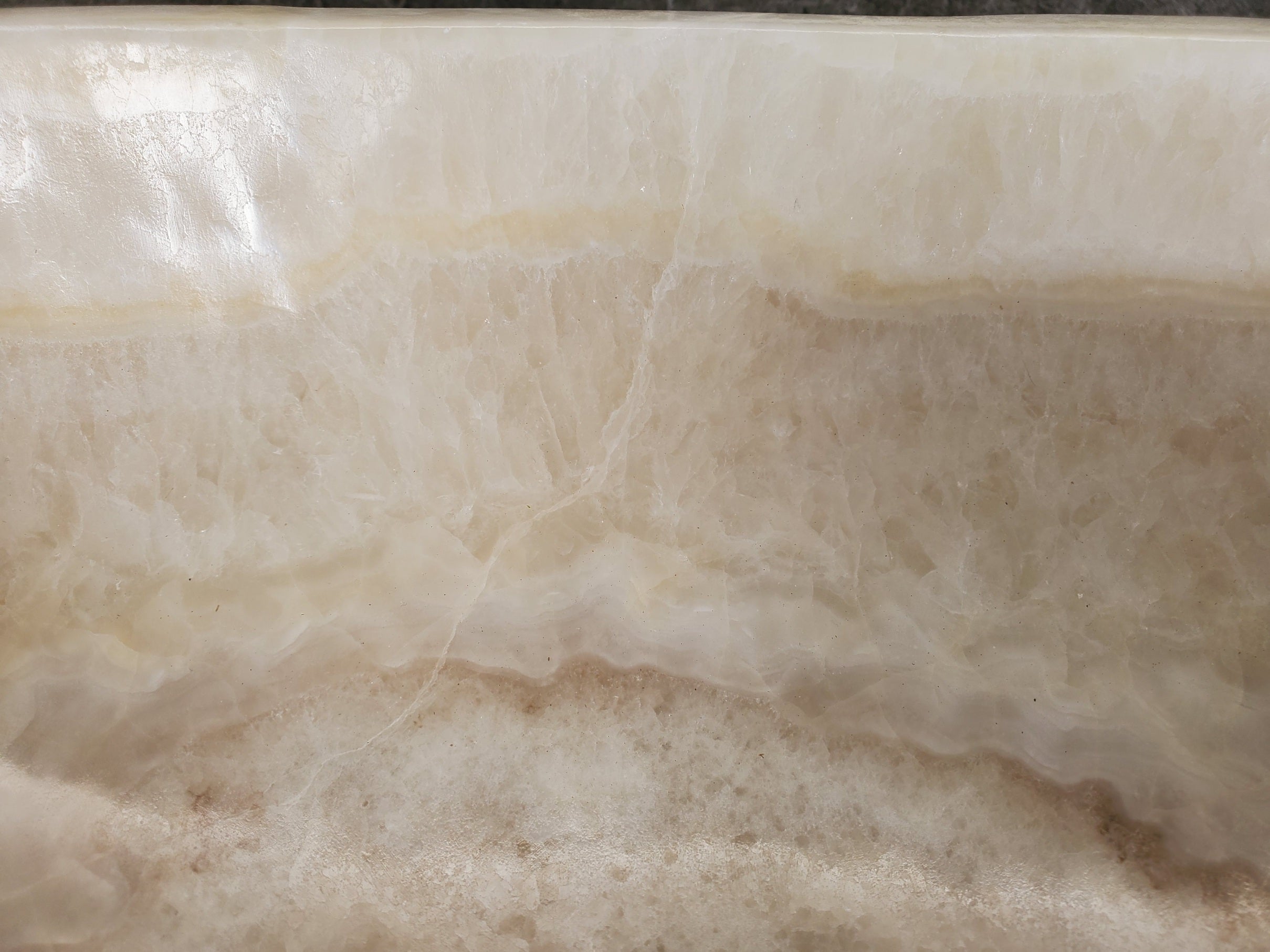 S34_09 Onyx Stone Vessel Bathroom Sink - 17 x 12.8 inch