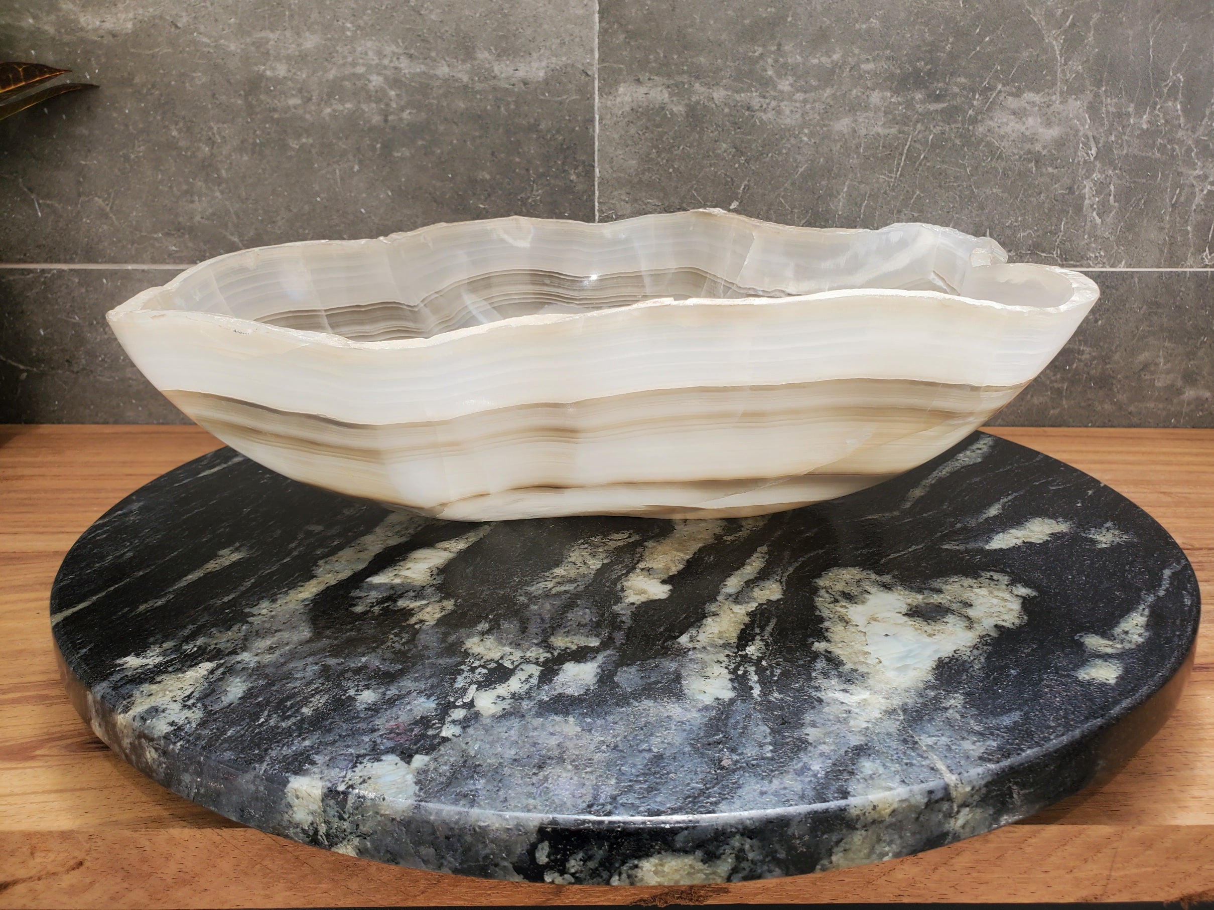 S32_16 Onyx Stone Vessel Bathroom Sink - 15.5 x 12 inch